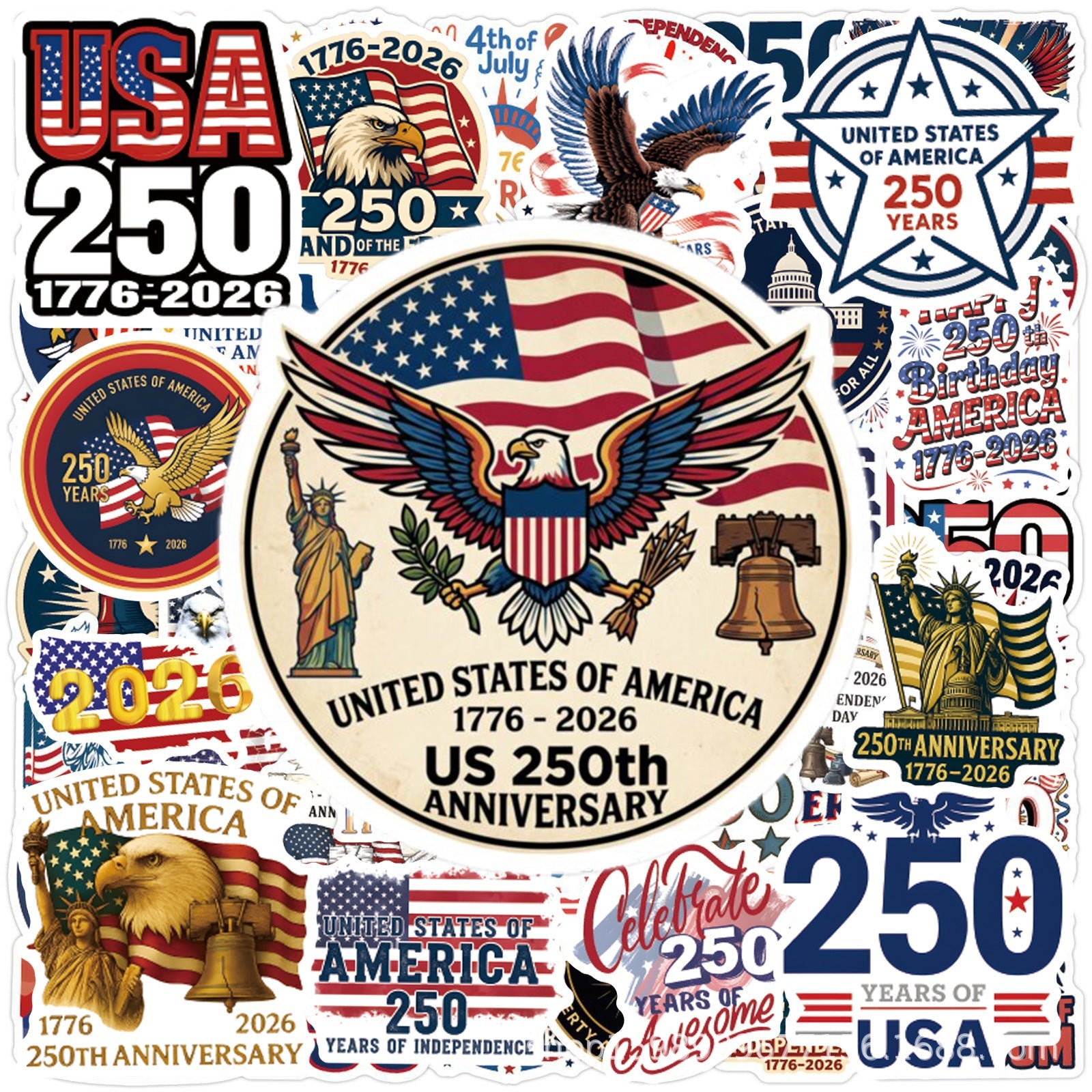America 250th Anniversary Commemorative Sticker