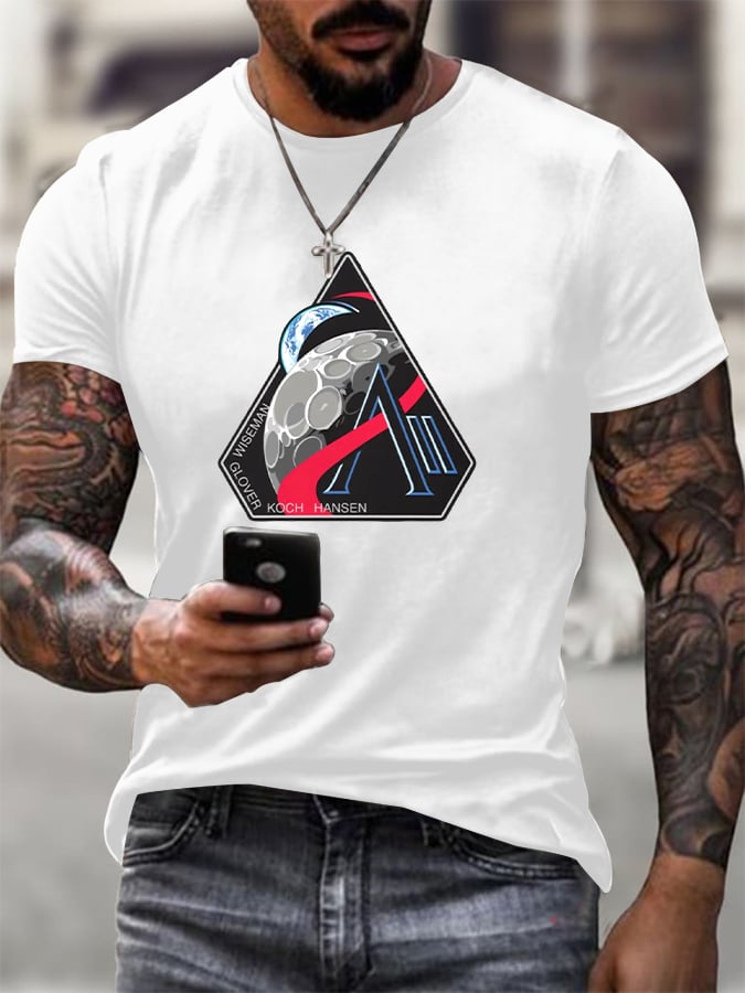 Men's Round Neck Casual Printed T-Shirt T-Shirt
