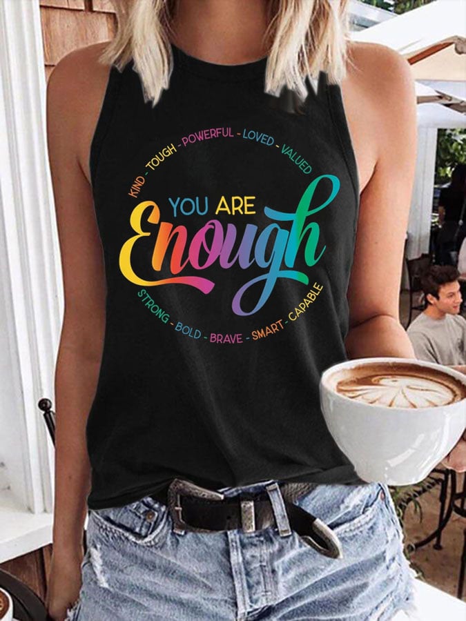 Women's You Are Enough Pride Month  Design Casual Tank Top
