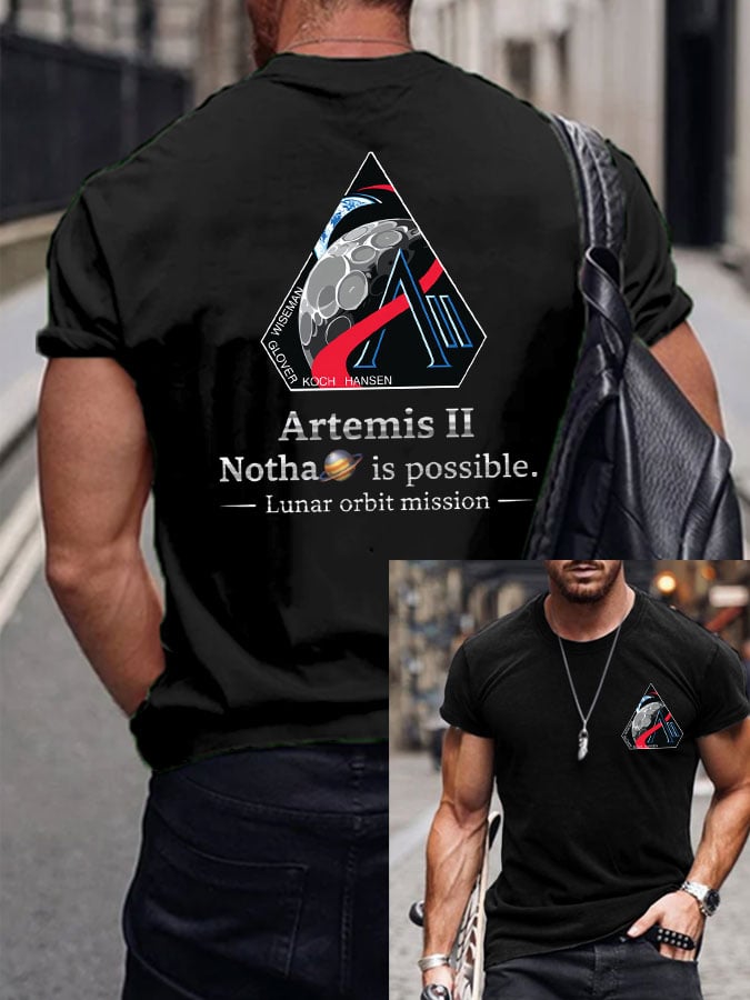 Men's Artemis II Round Neck Casual Printed T-Shirt