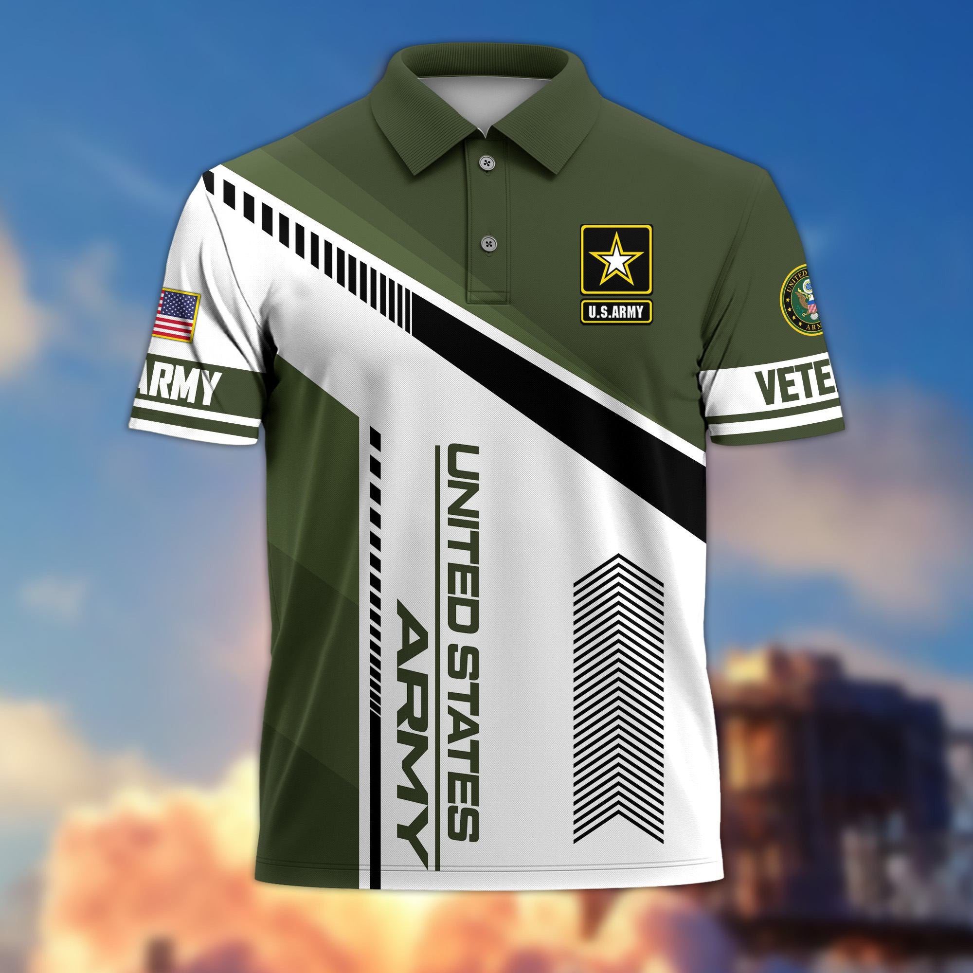 Premium US Veterans Polo Shirt CPHN220412, Gifts For US Veterans, Gifts On Father's Day, Veterans Day.