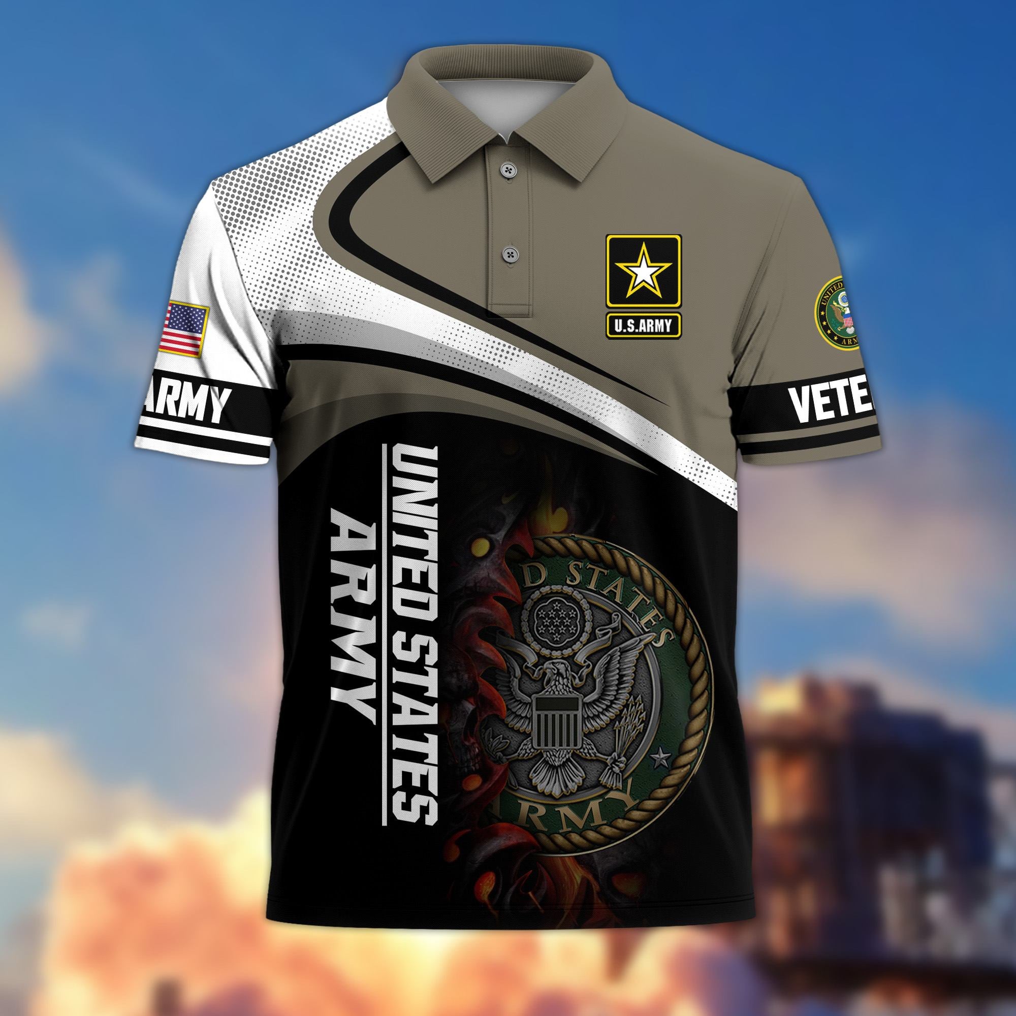 Premium US Veterans Polo Shirt CPHN220411, Gifts For US Veterans, Gifts On Father's Day, Veterans Day.