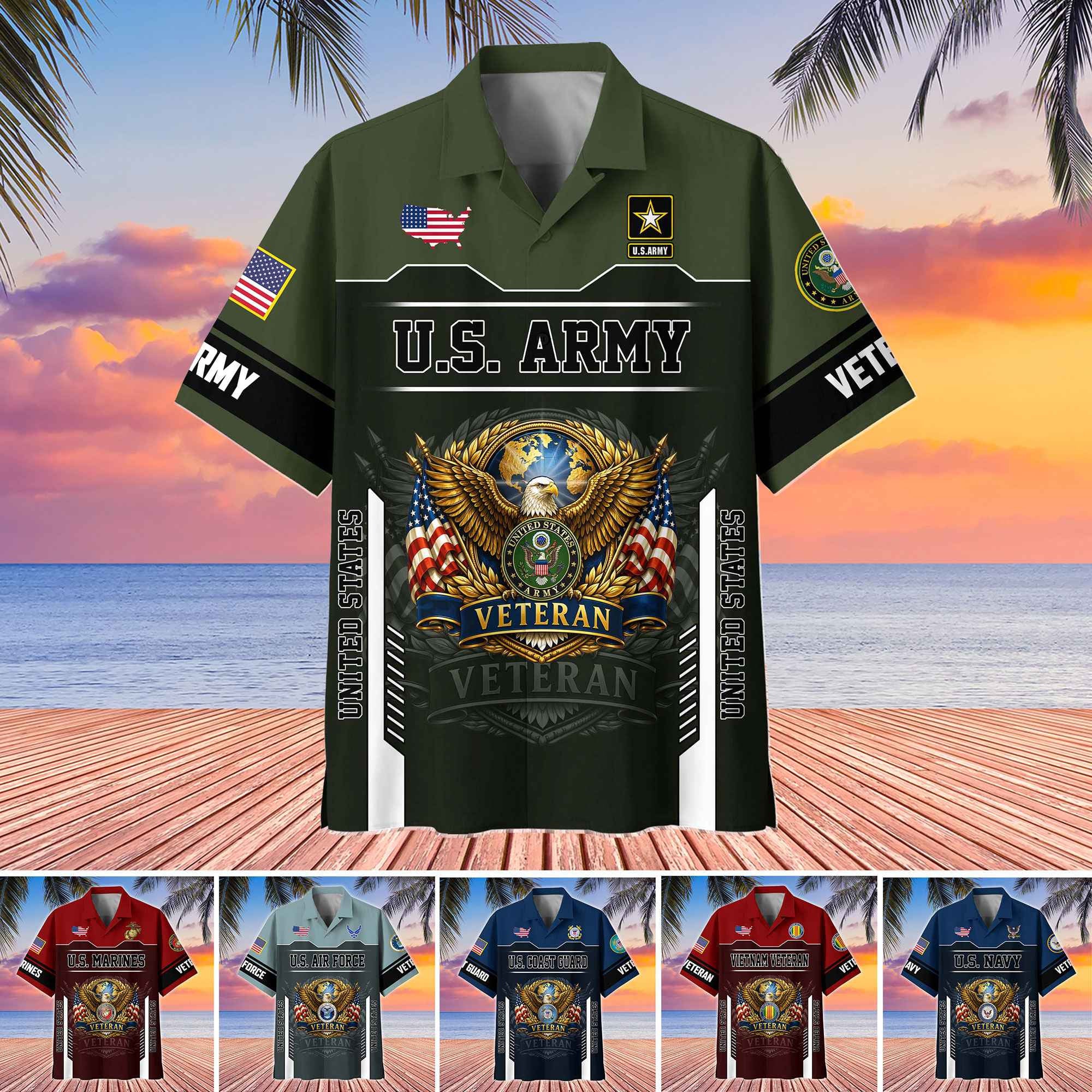 Premium US Veterans Hawaiian Shirt ATTN040521, Gifts For US Veterans, Gifts For Veterans Day, Father's Day.