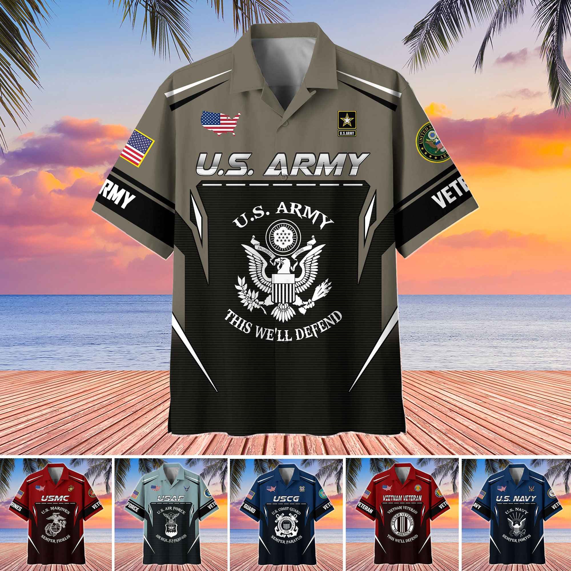 Premium US Veterans Hawaiian Shirt ATTN040522, Gifts For US Veterans, Gifts For Veterans Day, Father's Day.