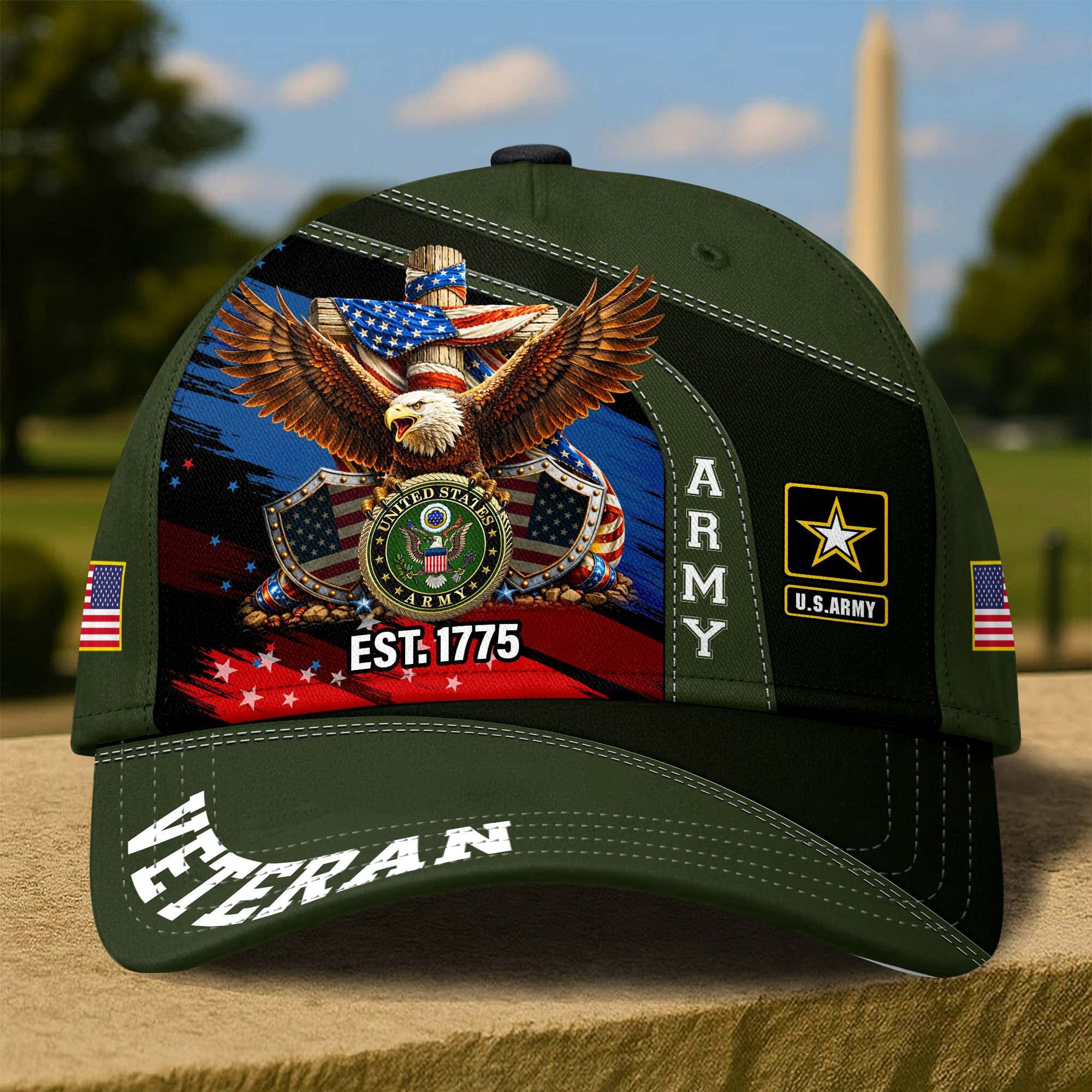 Premium US Veterans Baseball Hats ATTN070521, Gifts for US Veterans, Gifts on Veterans Day, Father's Day.