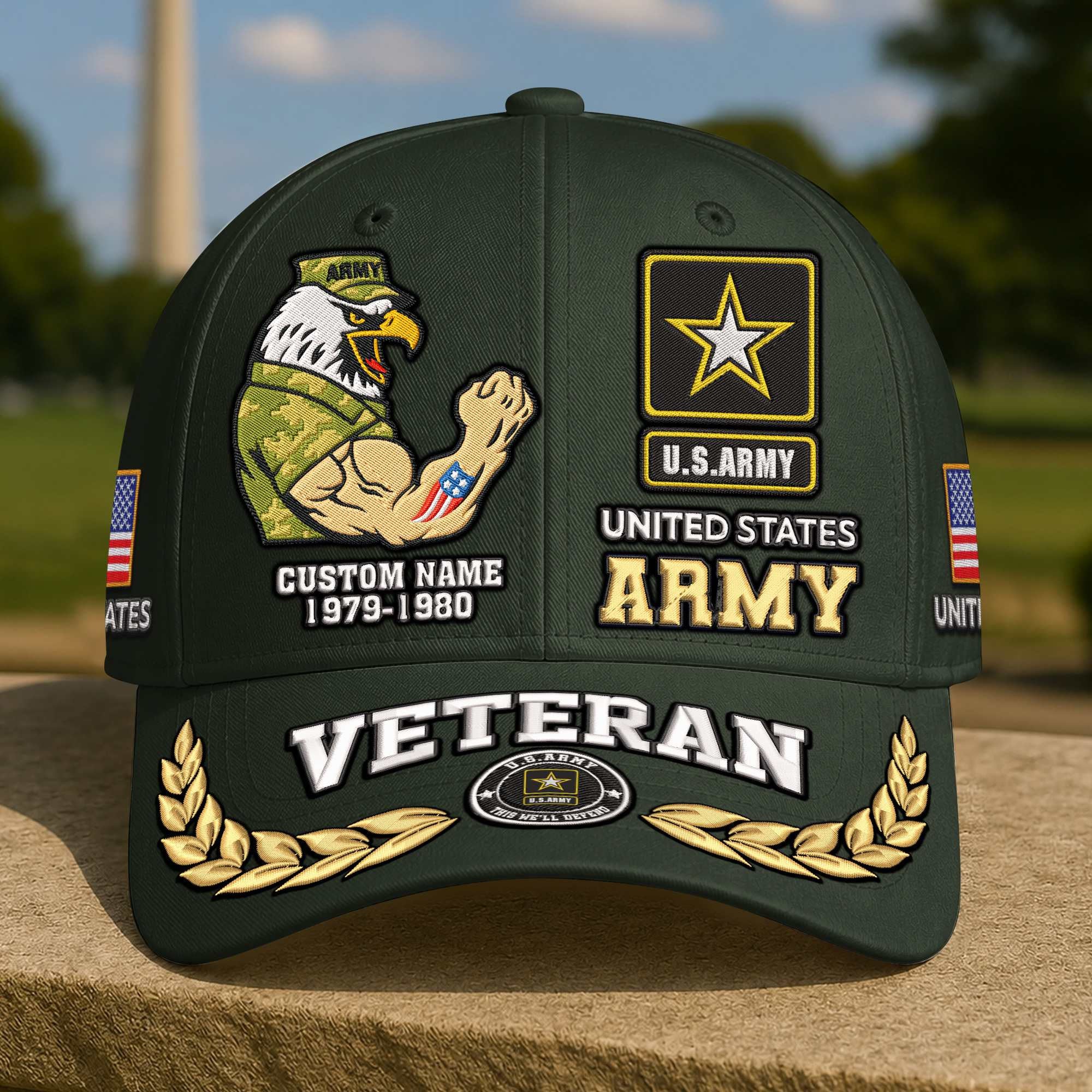 Premium Custom Embroidered US Veterans Hats CPHN070511, Gifts For US Veterans, Gifts For Father's Day, Veterans Day
