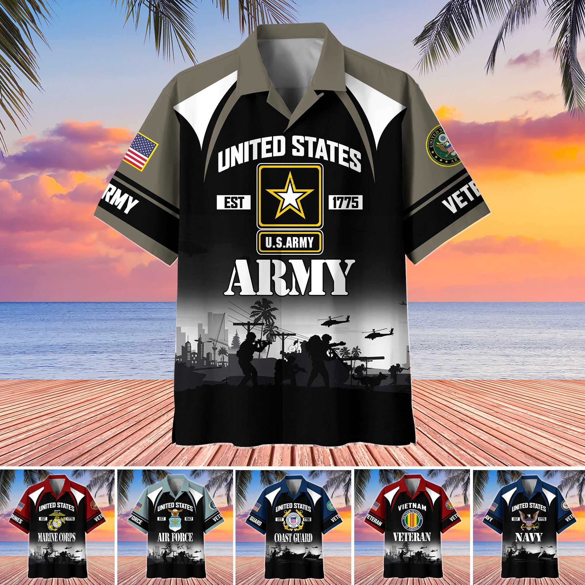 Premium US Veterans Hawaiian Shirt ATTN130521, Gifts For US Veterans, Gifts For Veterans Day, Father's Day.