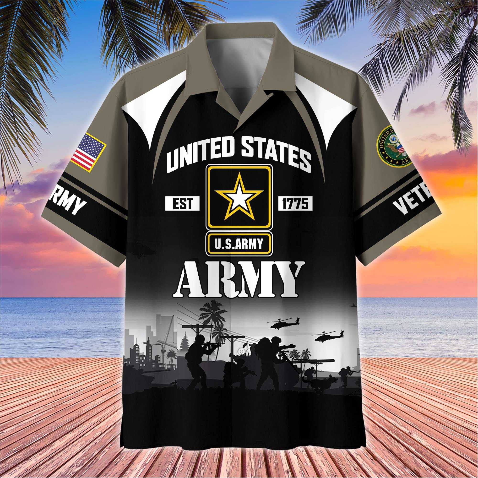 Premium US Veterans Hawaiian Shirt ATTN130521, Gifts For US Veterans, Gifts For Veterans Day, Father's Day.