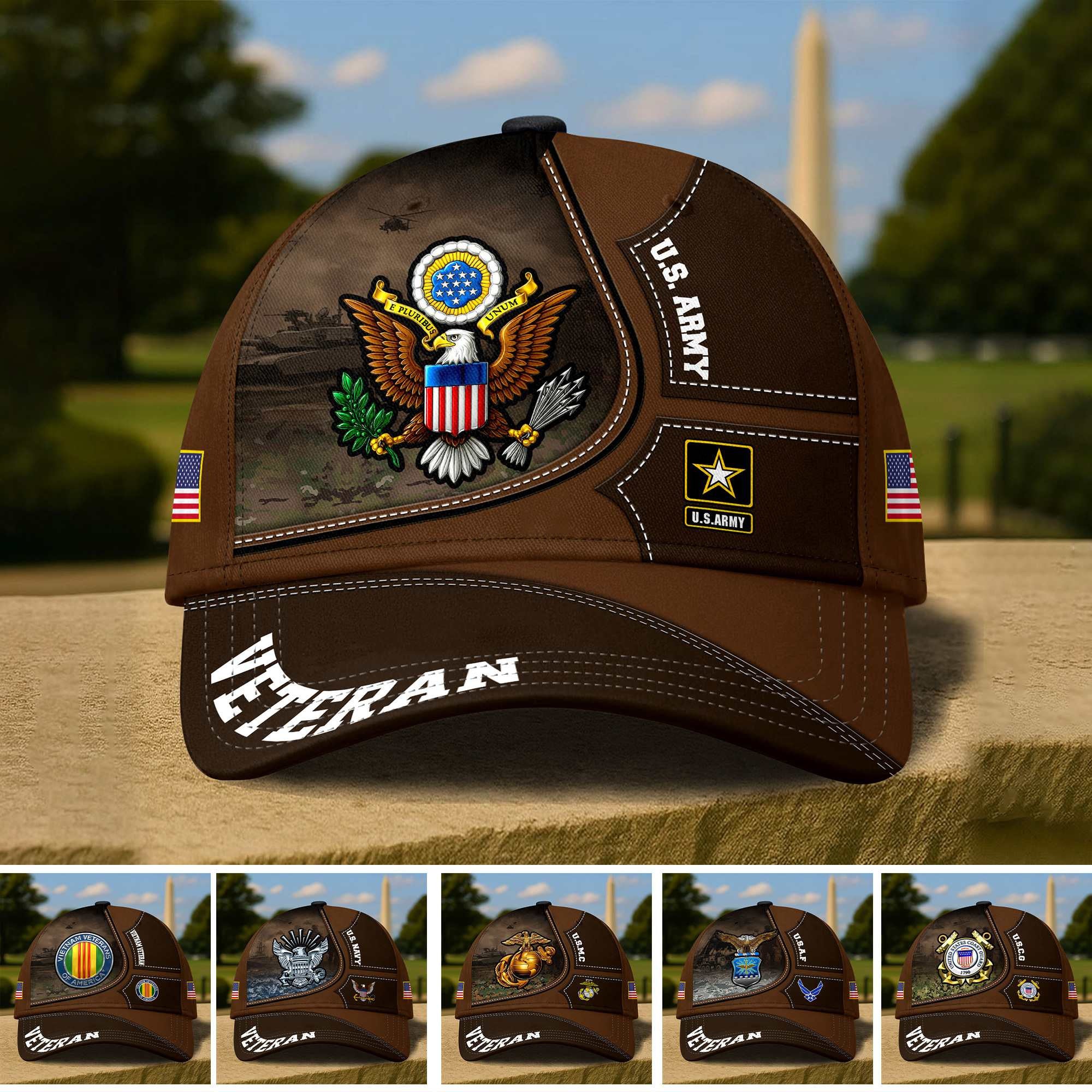 Premium US Veterans Baseball Hats ATTN140521, Gifts for US Veterans, Gifts on Veterans Day, Father's Day.