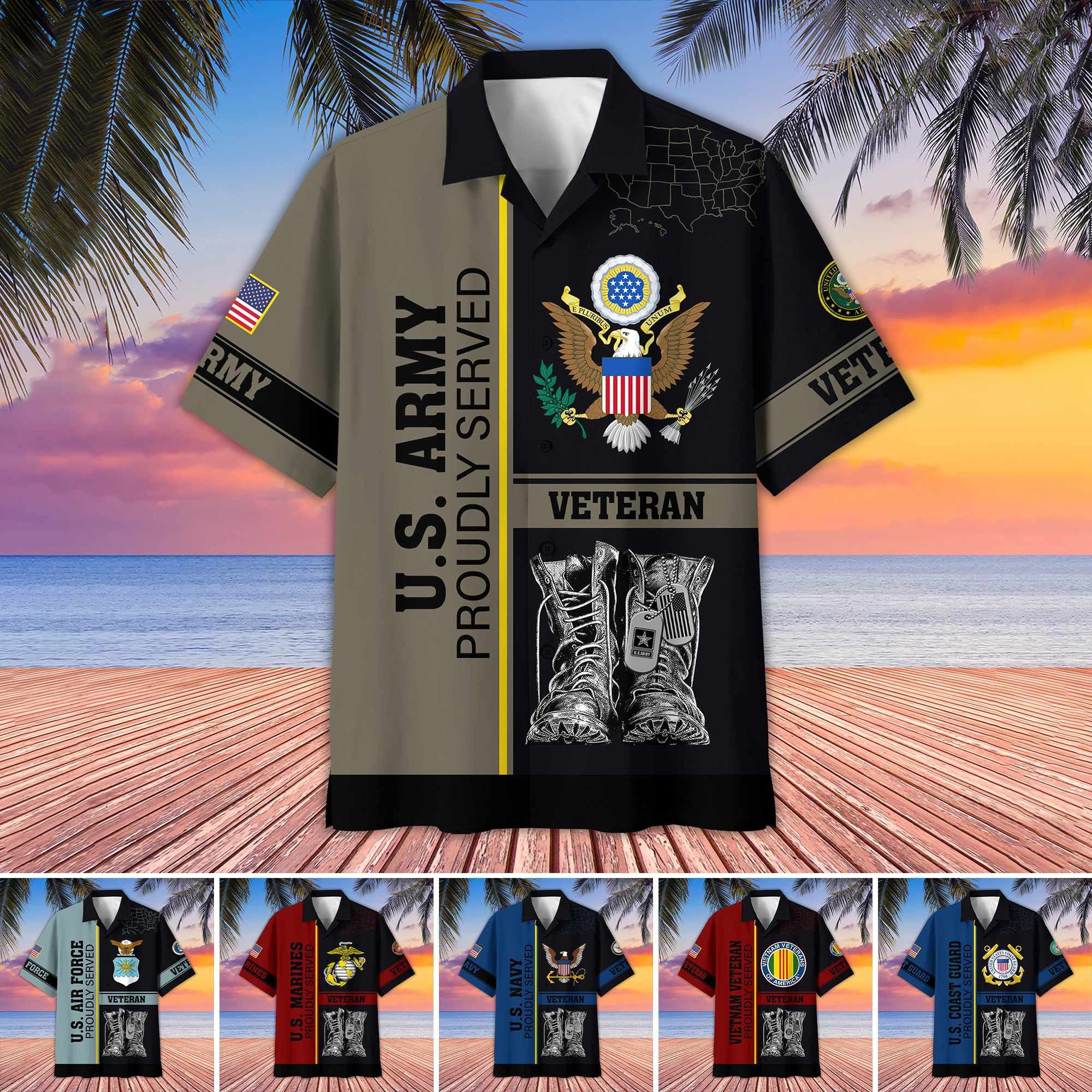 Premium US Veterans Hawaiian Shirt CPHN130511, Gifts For US Veterans, Gifts For Father's Day, Veterans Day.