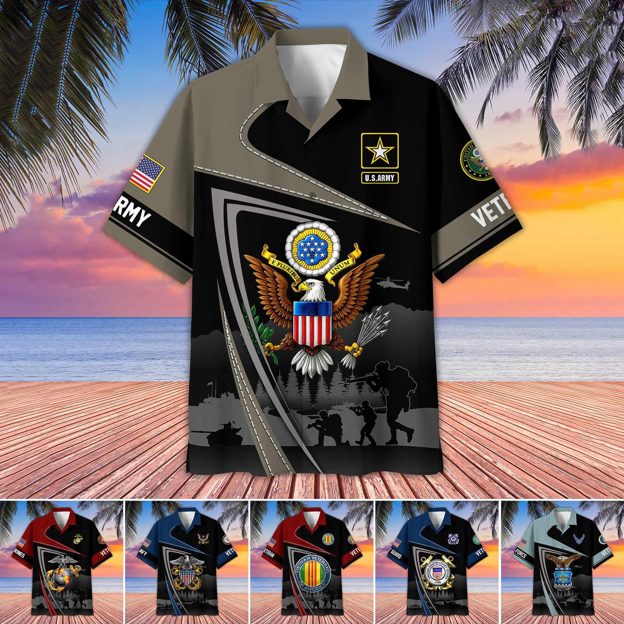 Premium US Veterans Hawaiian Shirt CPHN130512, Gifts For US Veterans, Gifts For Father's Day, Veterans Day.