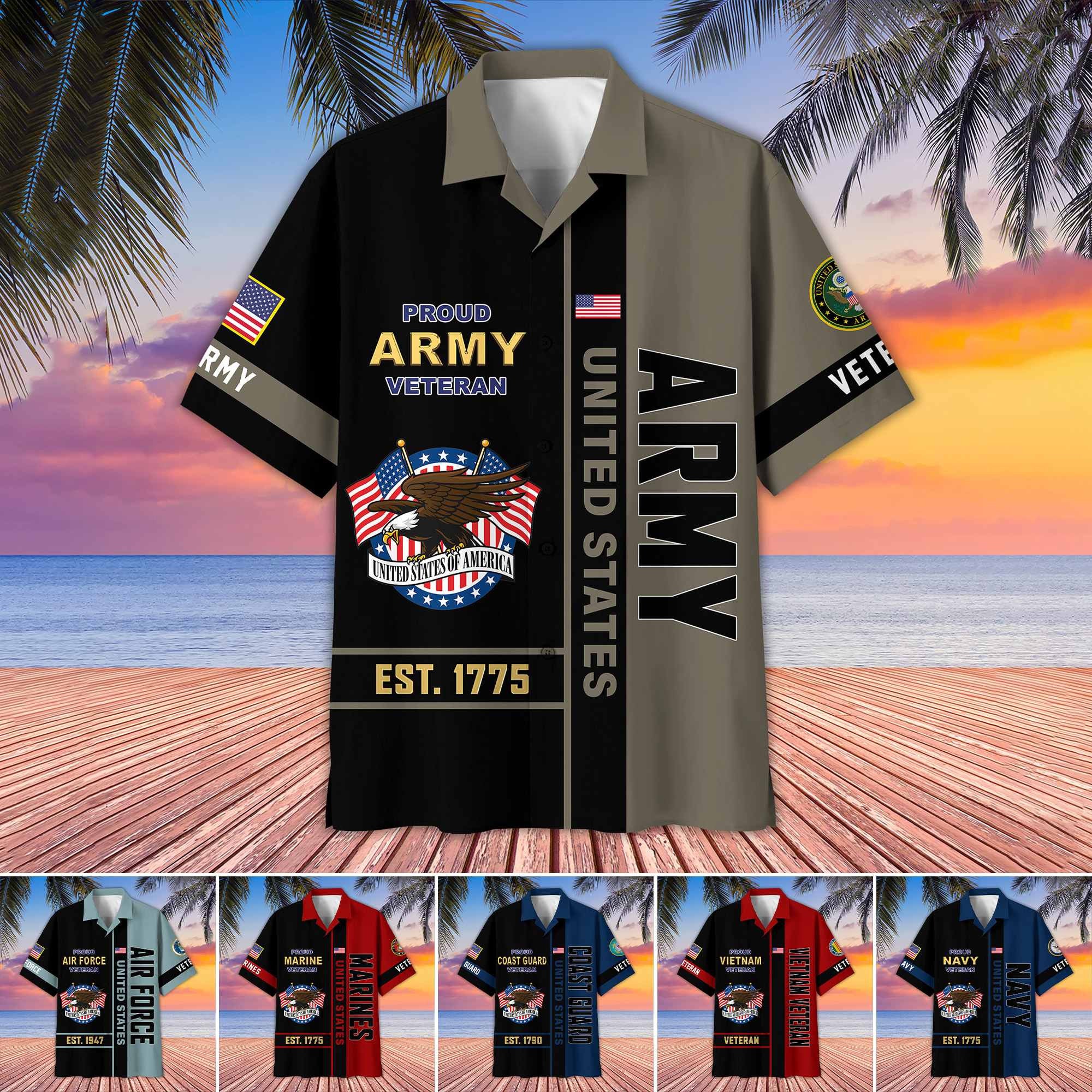 Premium US Veterans Hawaiian Shirt CPHN130514, Gifts For US Veterans, Gifts For Father's Day, Veterans Day.