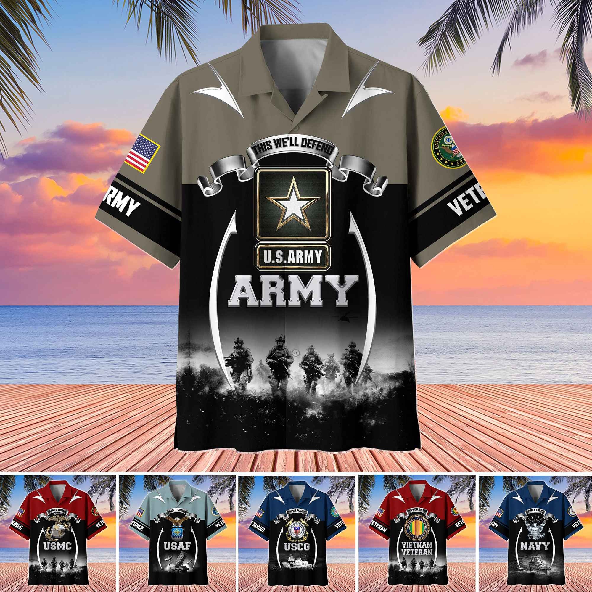 Premium US Veterans Hawaiian Shirt ATTN150521, Gifts For US Veterans, Gifts For Father's Day, Veterans Day.