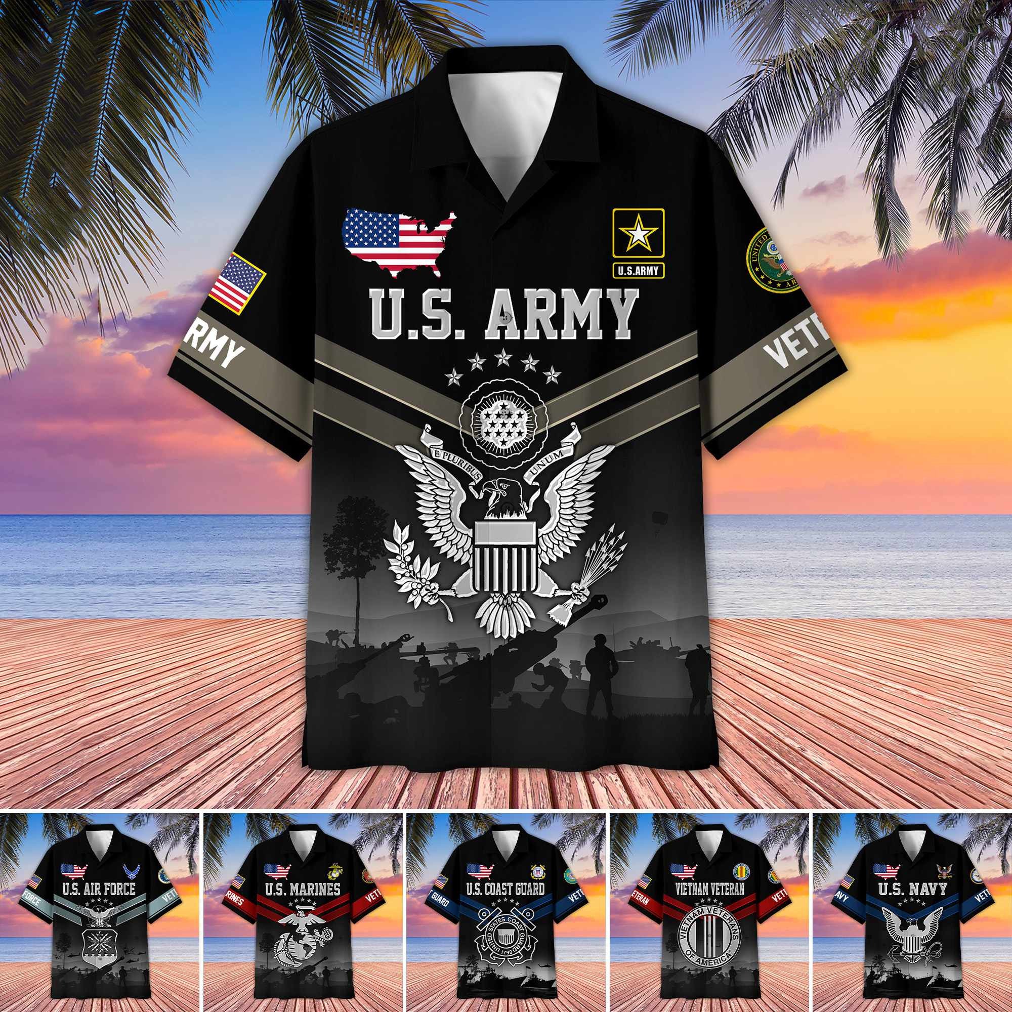 Premium US Veterans Hawaiian Shirt CPHN130513, Gifts For US Veterans, Gifts For Father's Day, Veterans Day.