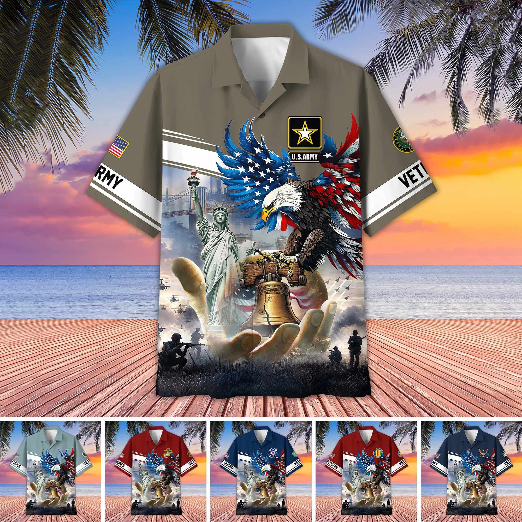 Premium US Veterans Hawaiian Shirt CPHN260511, Gifts For US Veterans, Gifts For Father's Day, Veterans Day.