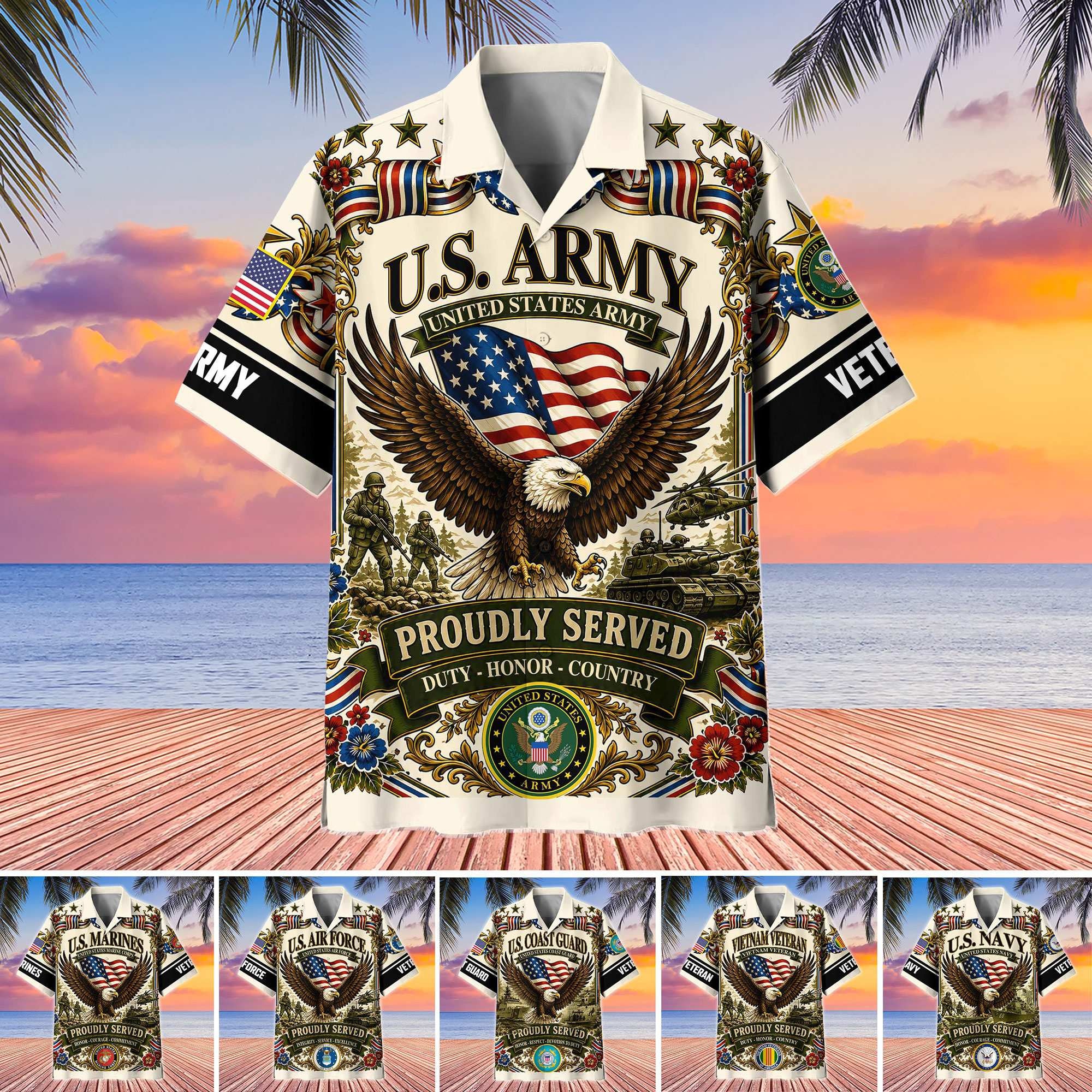 Premium US Veterans Hawaiian Shirt ATTN080621, Gifts For US Veterans, Gifts For Father's Day, Veterans Day.