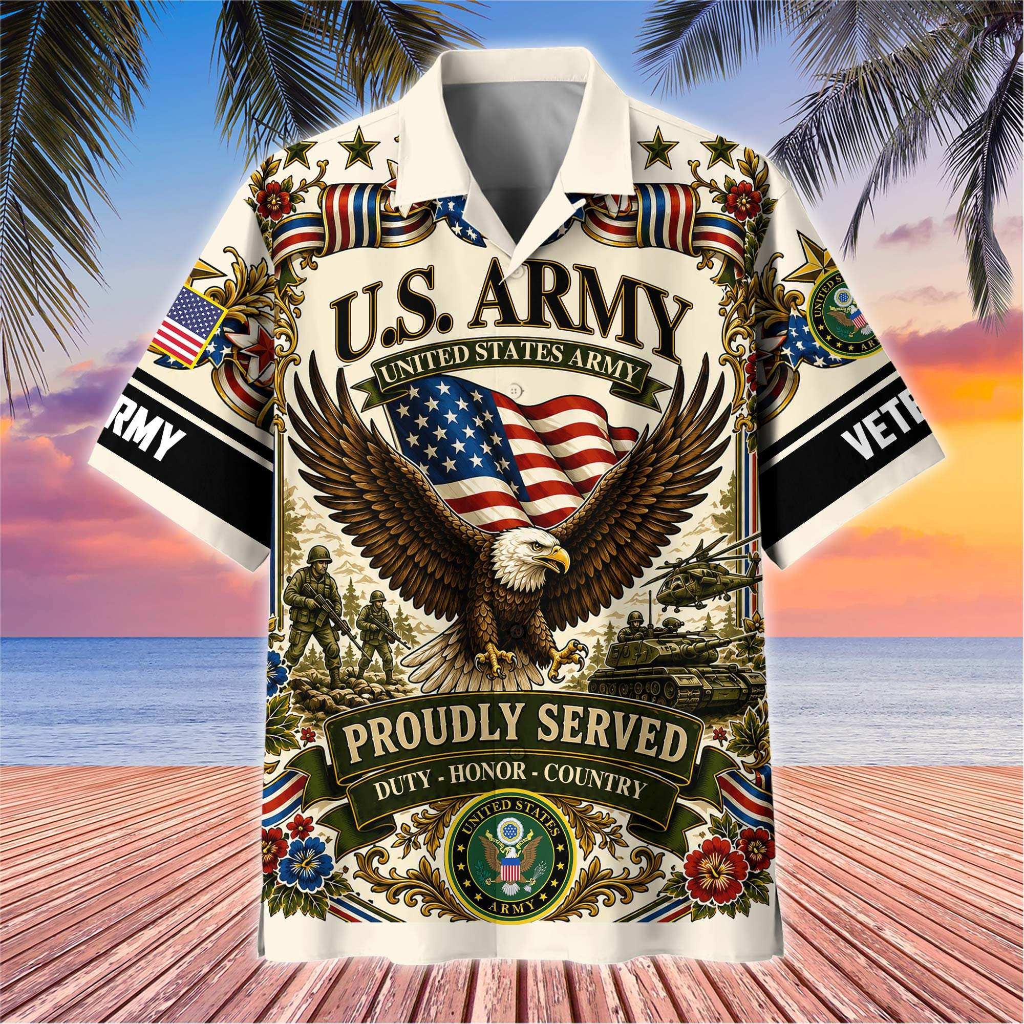 Premium US Veterans Hawaiian Shirt ATTN080621, Gifts For US Veterans, Gifts For Father's Day, Veterans Day.