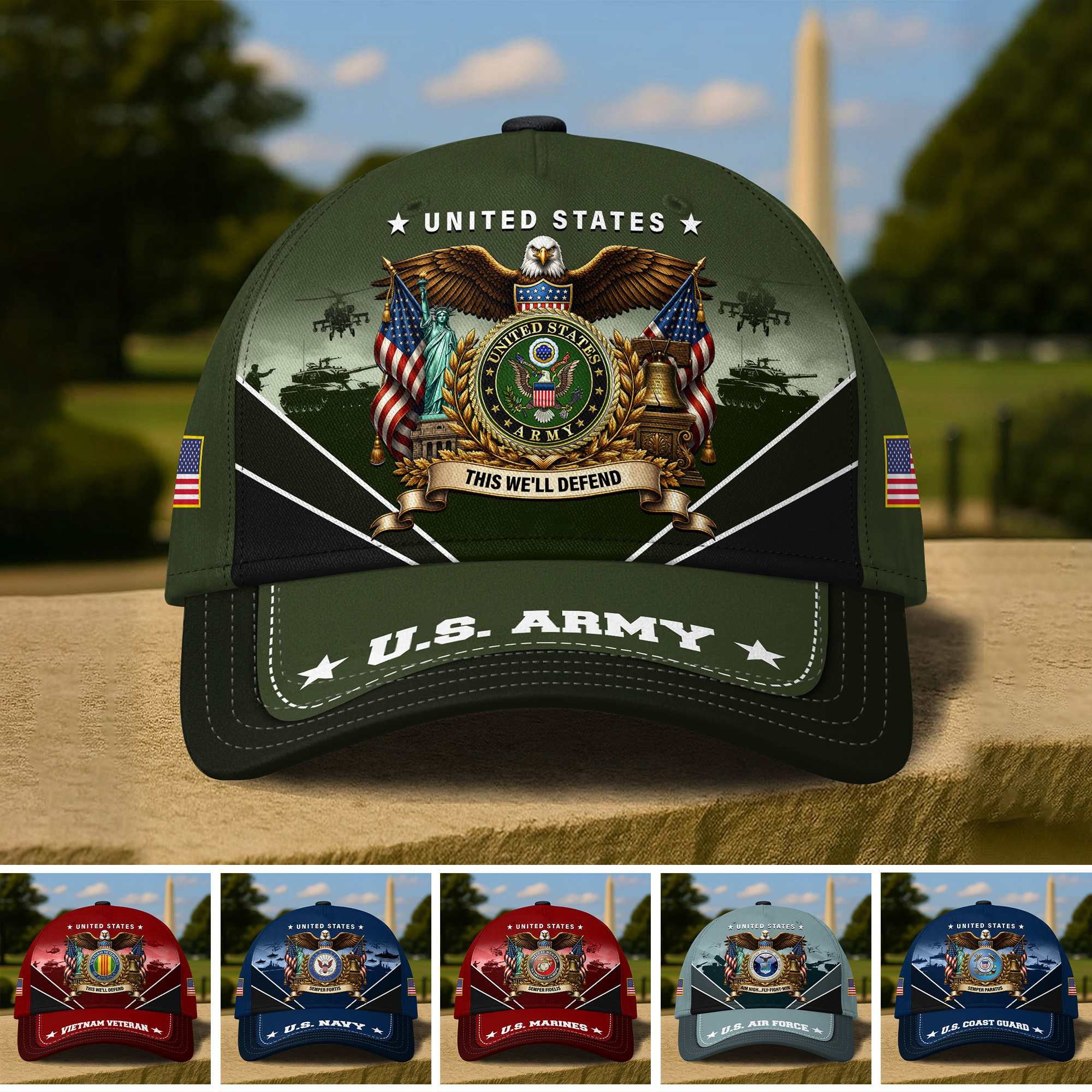 Premium US Veterans Baseball Hats ATTN020621, Gifts for US Veterans, Gifts on Veterans Day, Father's Day.