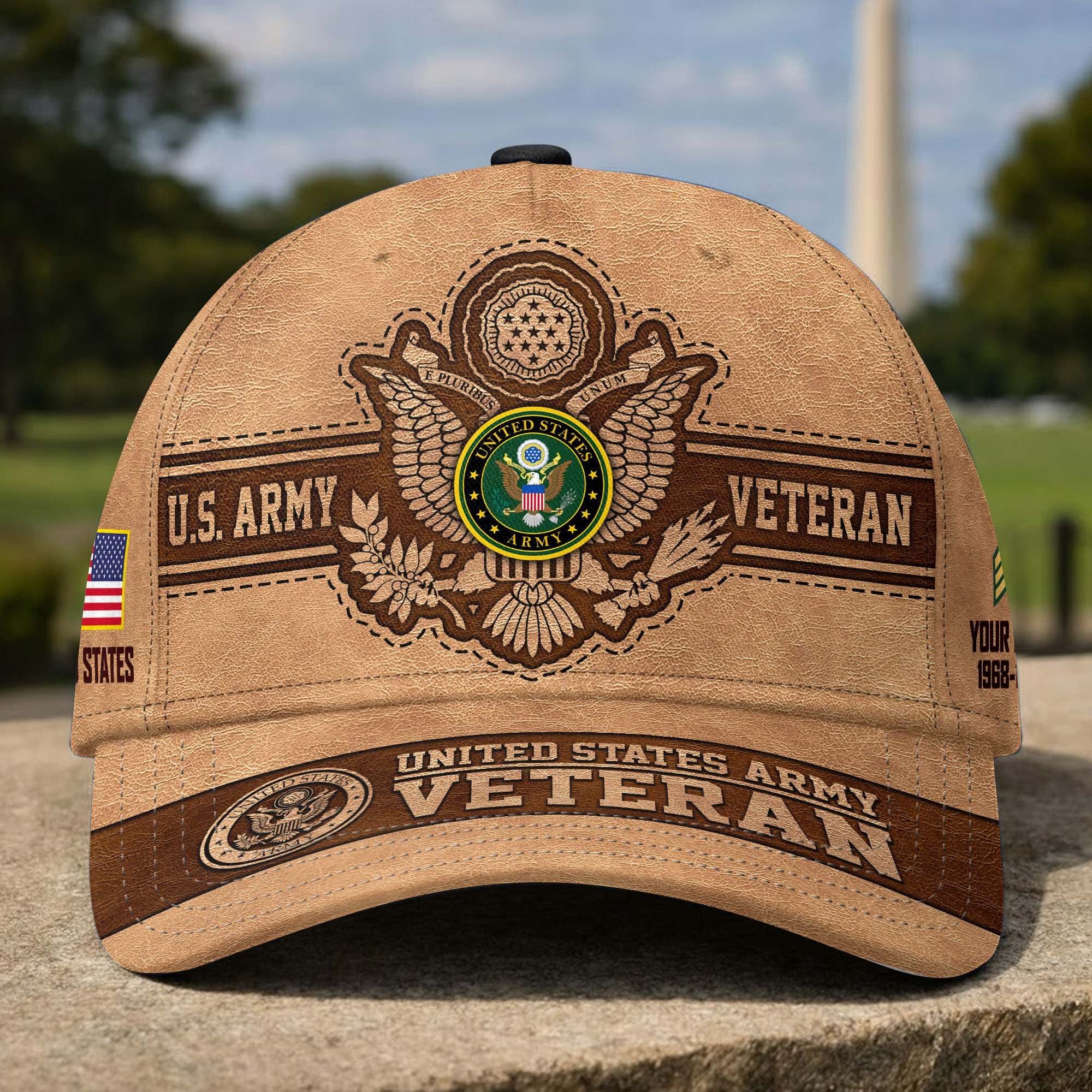 Premium Custom US Veterans Baseball Hats CPVC030601, Gifts for US Veterans, Gifts on Veterans Day, Father's Day.