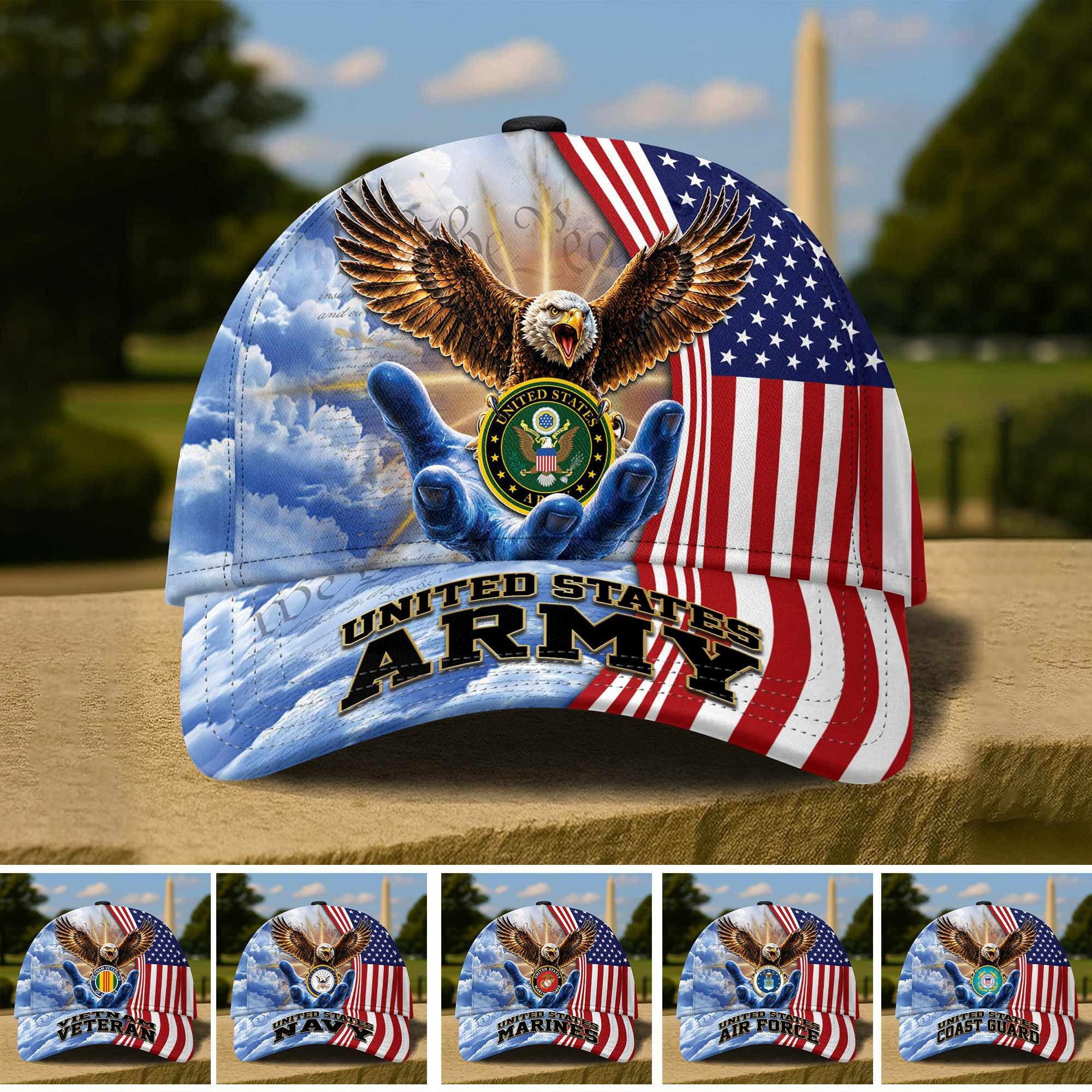 Premium US Veterans Baseball Hats ATTN080521, Gifts for US Veterans, Gifts on Veterans Day, Father's Day.