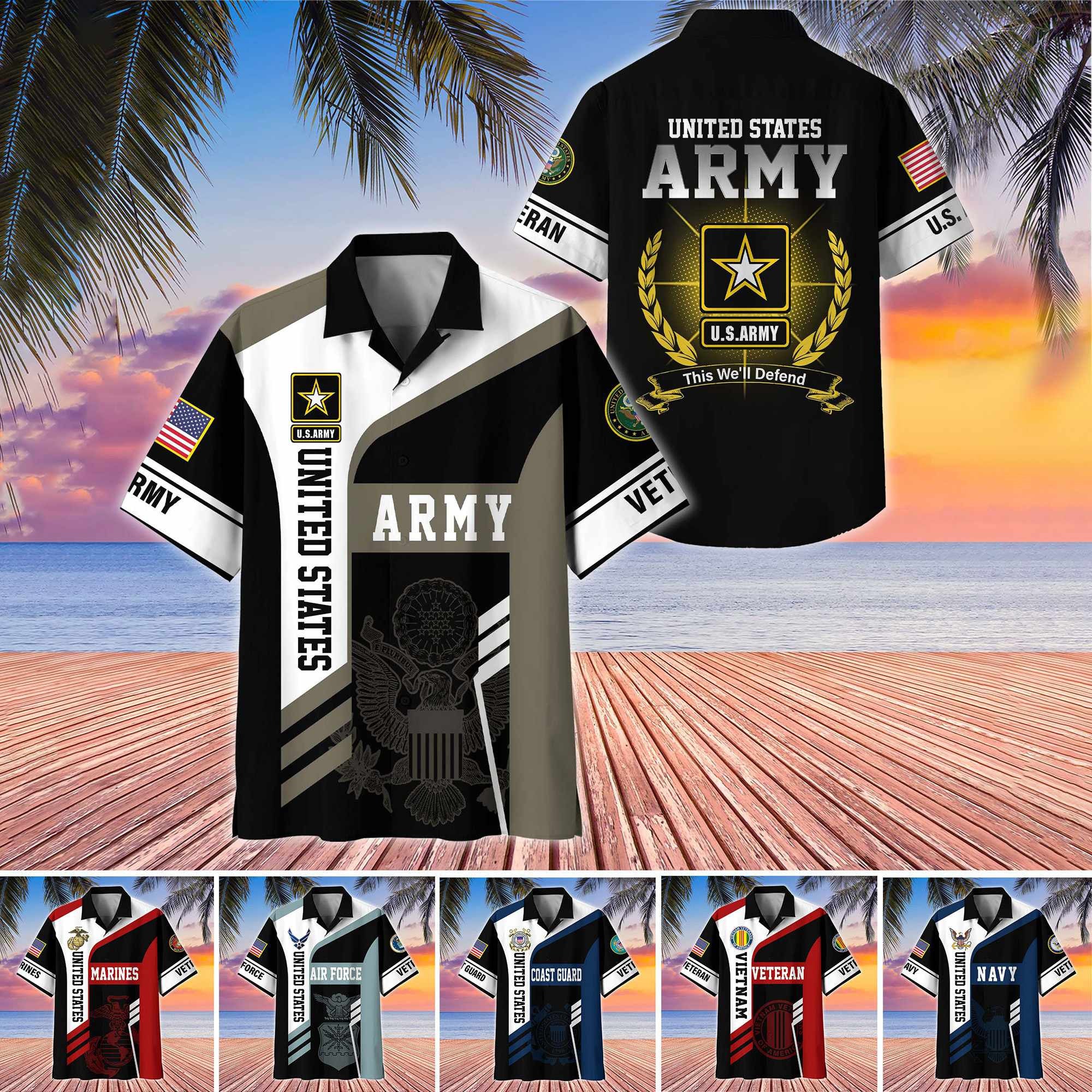 Premium US Veterans Hawaiian Shirt CPVC160601, Gifts For US Veterans, Gifts For Father's Day, Veterans Day.