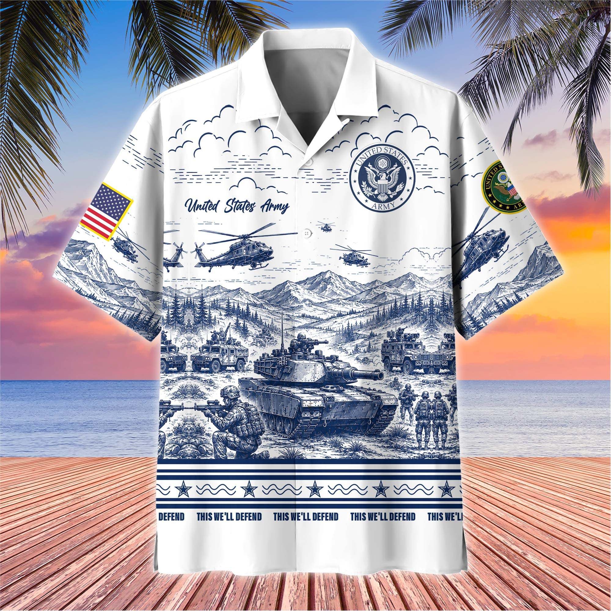 Premium US Veterans Hawaiian Shirt ATTN190621, Gifts For US Veterans, Gifts For Father's Day, Veterans Day.