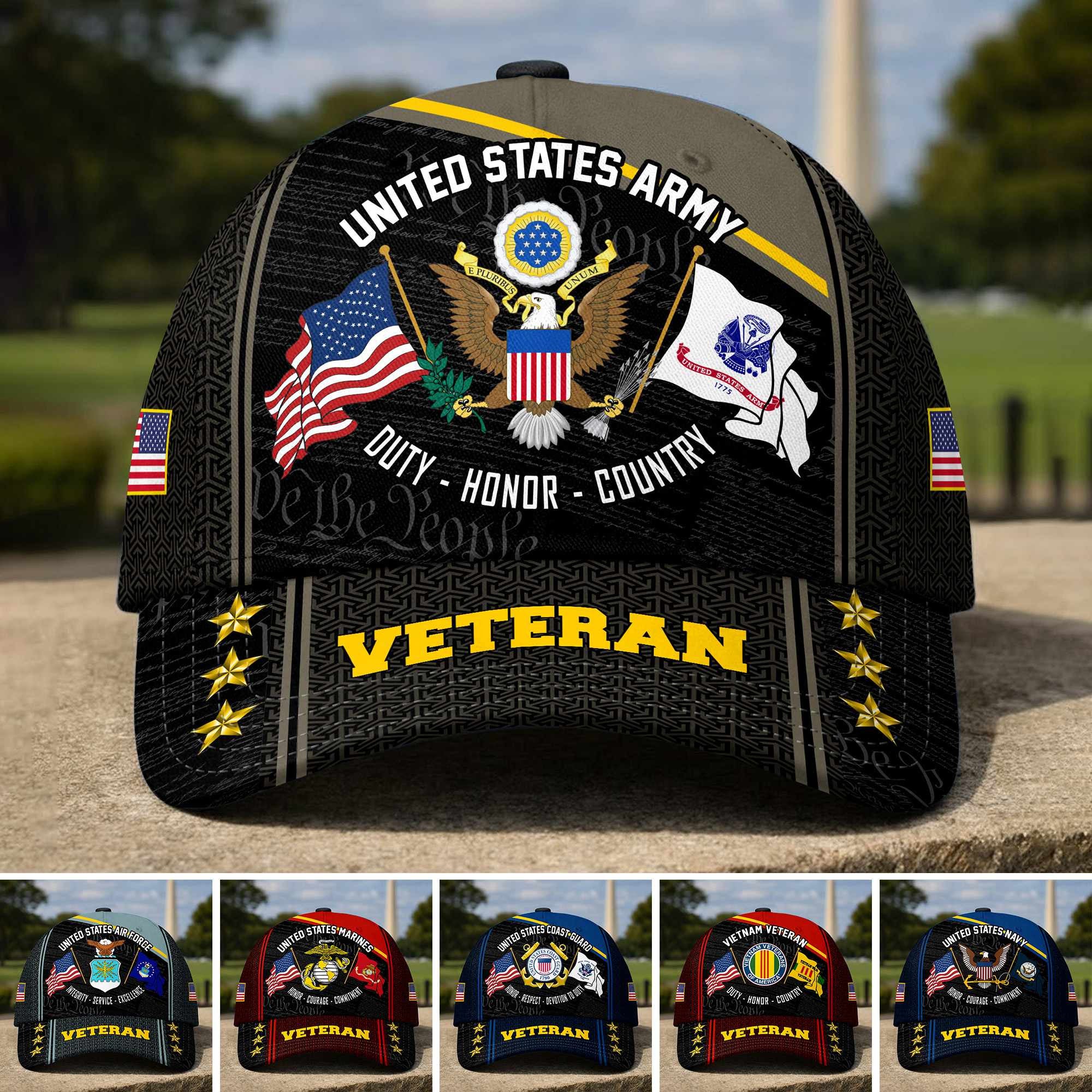 Premium US Veterans Baseball Hats CPHN230612, Gifts for US Veterans, Gifts on Veterans Day, Father's Day.