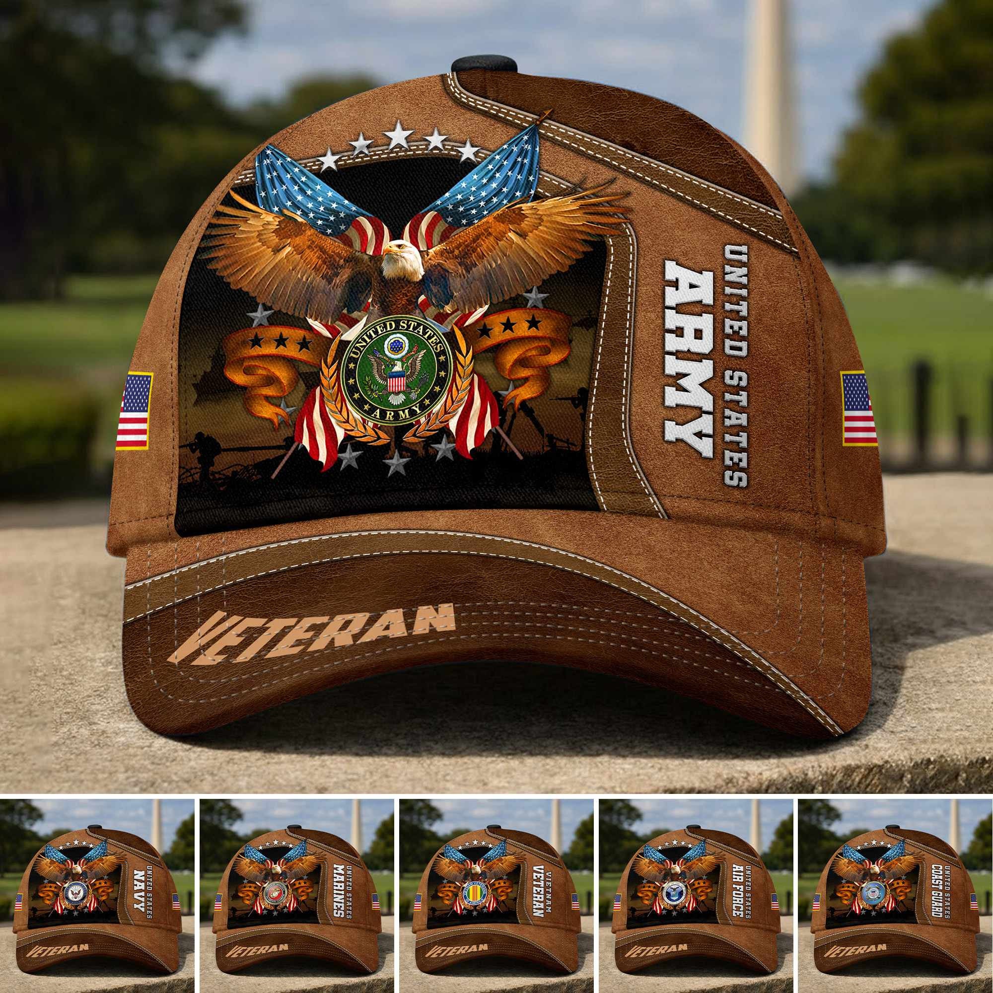 Premium US Veterans Baseball Hats CPHN230611, Gifts for US Veterans, Gifts on Veterans Day, Father's Day.
