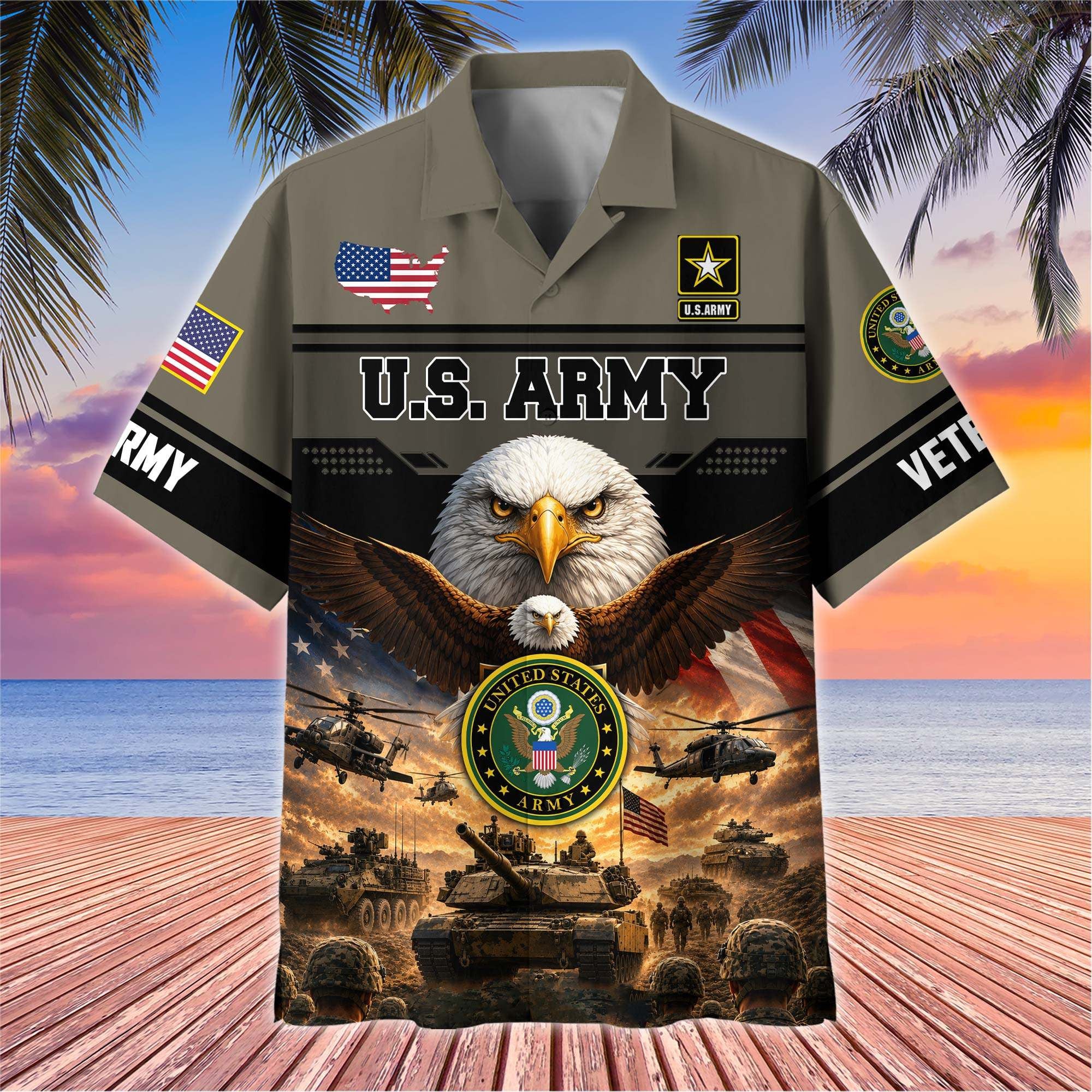 Premium US Veterans Hawaiian Shirt ATTN110621, Gifts For US Veterans, Gifts For Father's Day, Veterans Day.