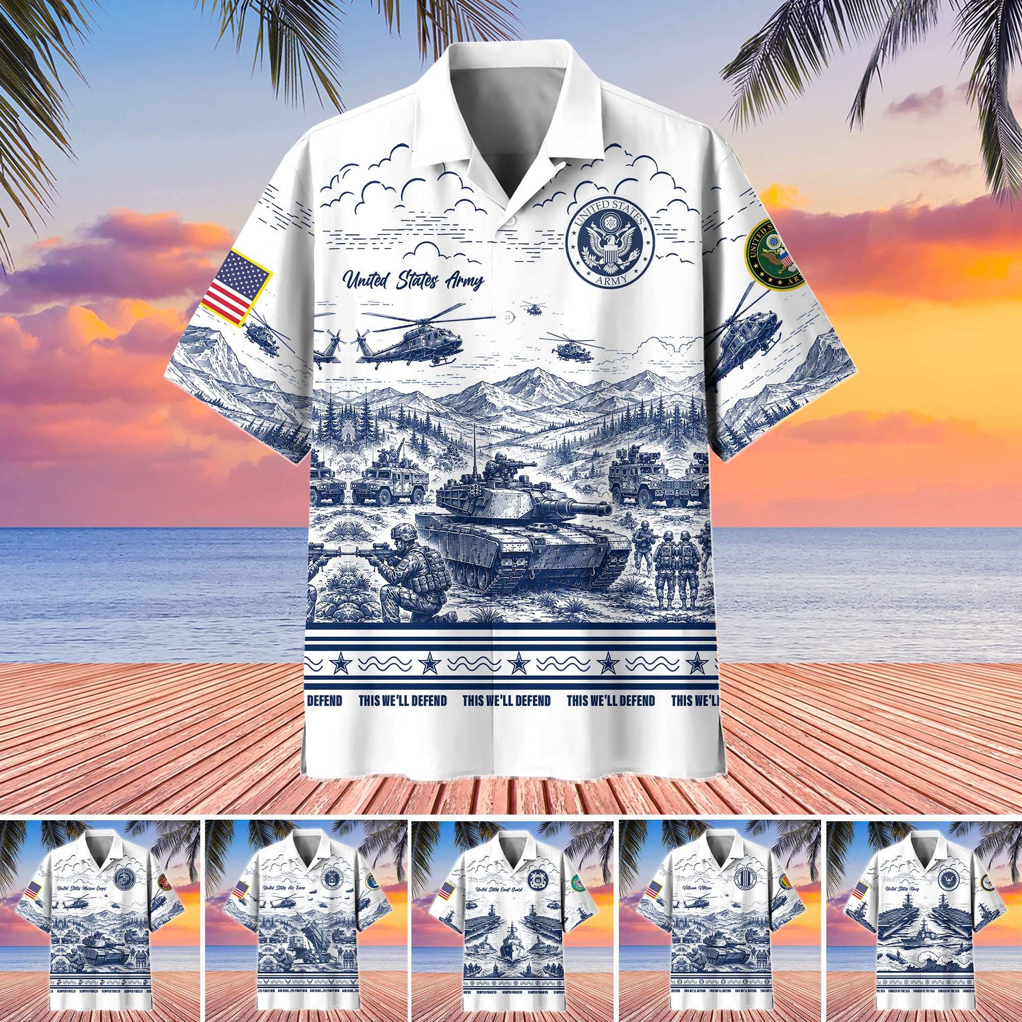 Premium US Veterans Hawaiian Shirt ATTN190621, Gifts For US Veterans, Gifts For Father's Day, Veterans Day.