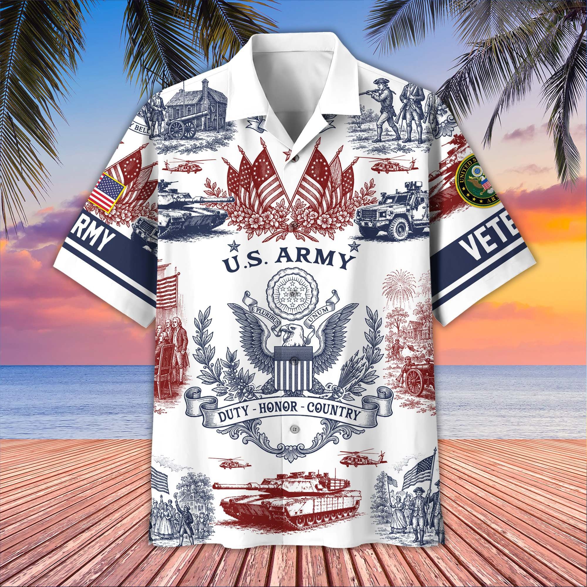 Premium US Veterans Hawaiian Shirt CPHN250611, Gifts For US Veterans, Gifts For Father's Day, Veterans Day.