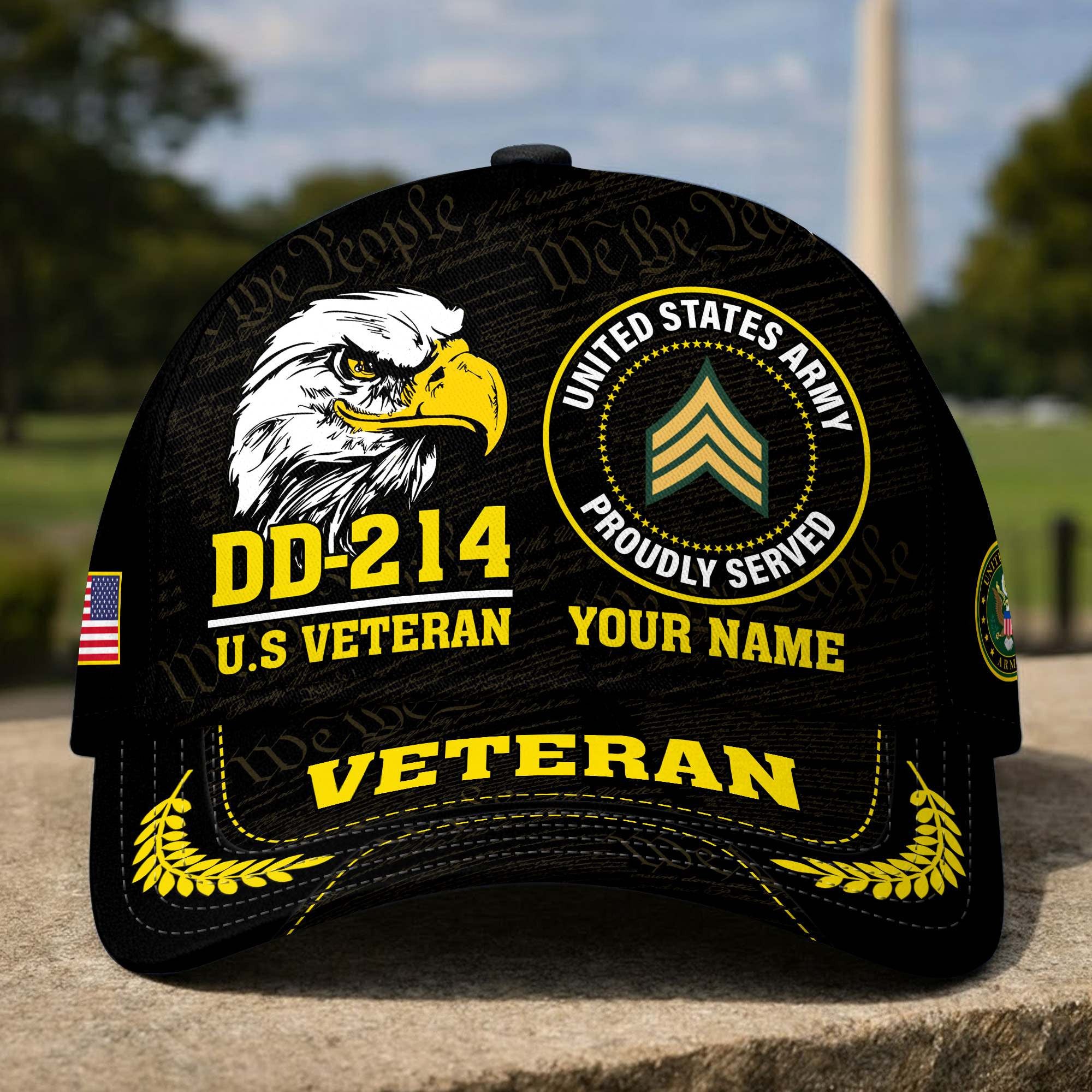 Premium Custom US Veterans Baseball Hats DPVC010701, Gifts for US Veterans, Gifts on Veterans Day, Father's Day.