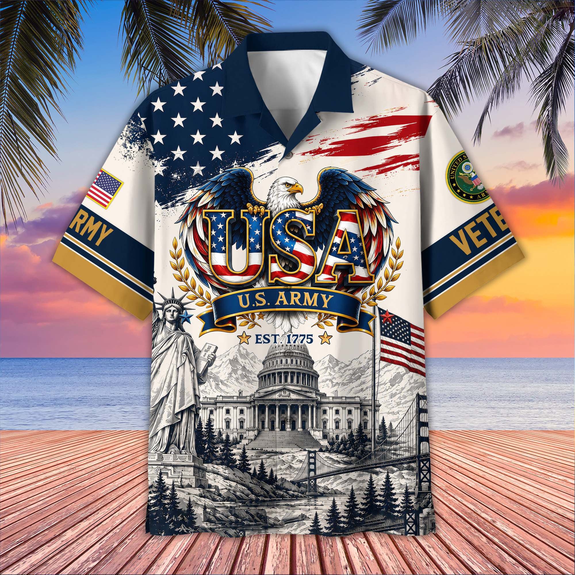 Premium US Veterans Hawaiian Shirt CPHN020711, Gifts For US Veterans, Gifts For Father's Day, Veterans Day.