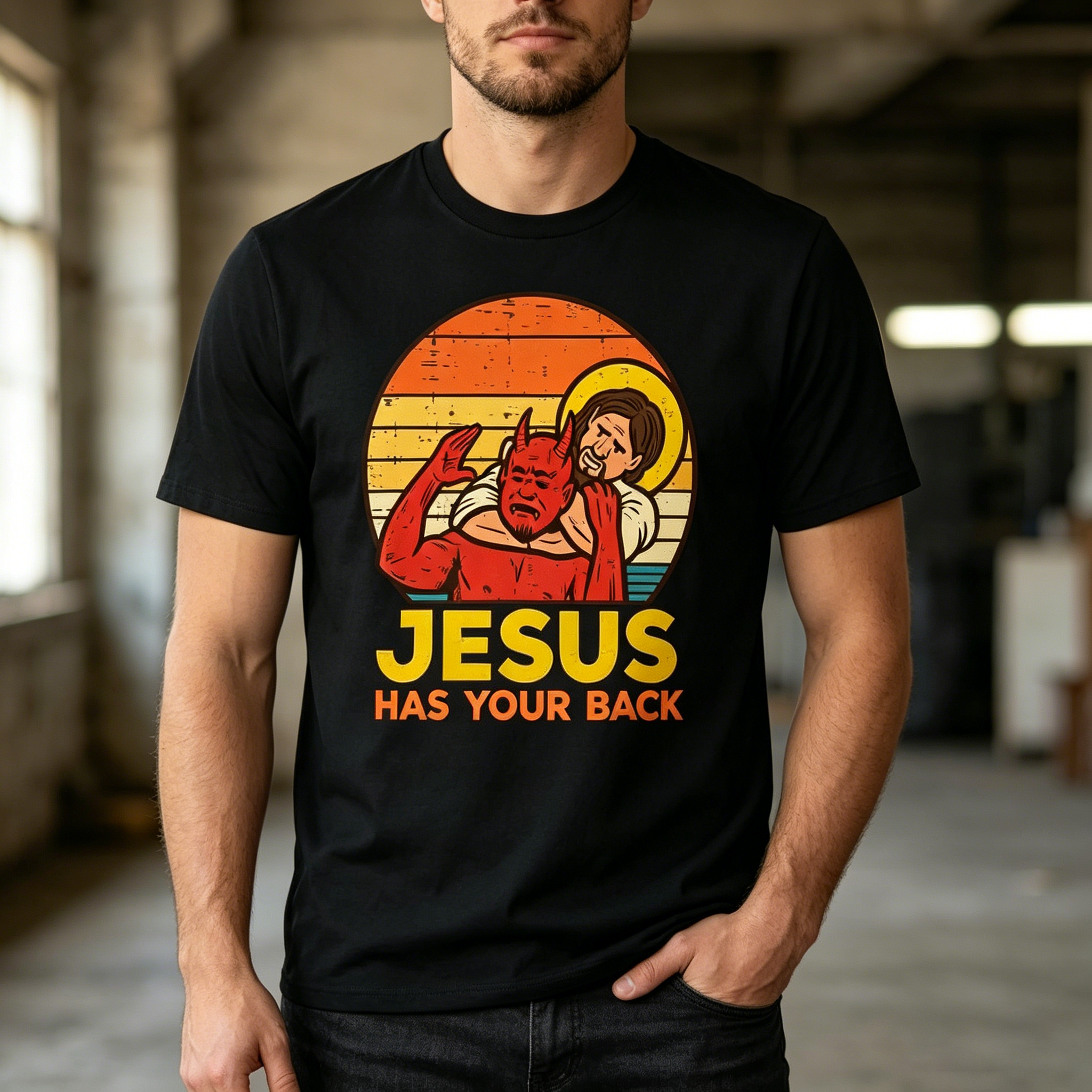 Unisex Cotton Jesus Has Your Back Jiu Jitsu T-Shirt