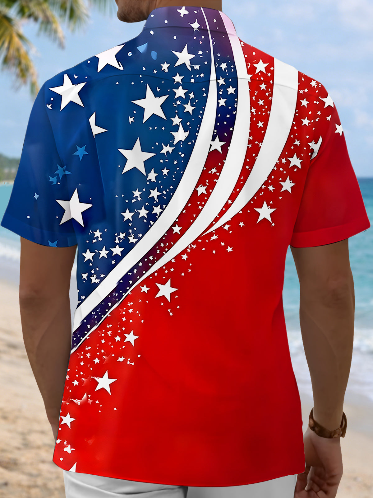 Independence Day Men's Pocket Short Sleeve Shirts
