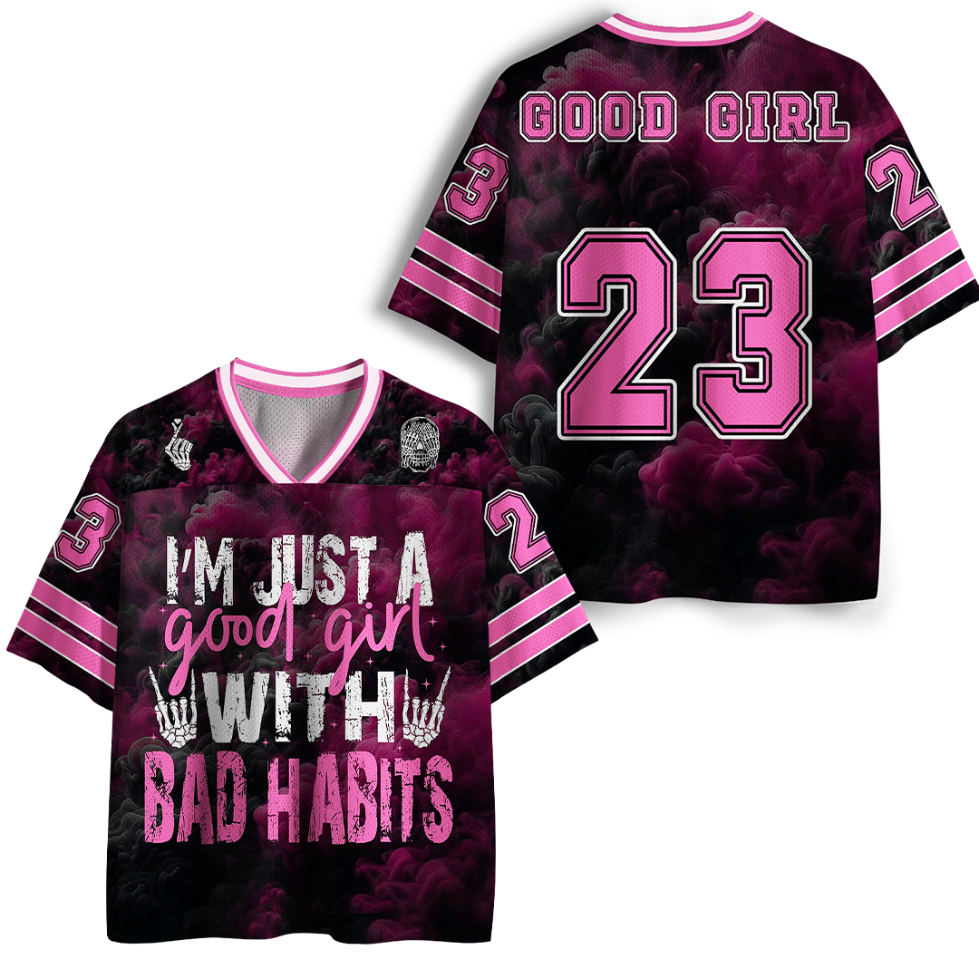 Vintage I'm Just A Good With Bad Habits Mesh Jersey