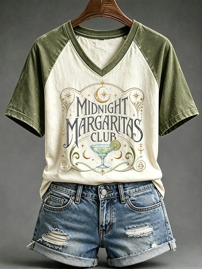 Women's Midnight Margaritas Print Casual T-shirt