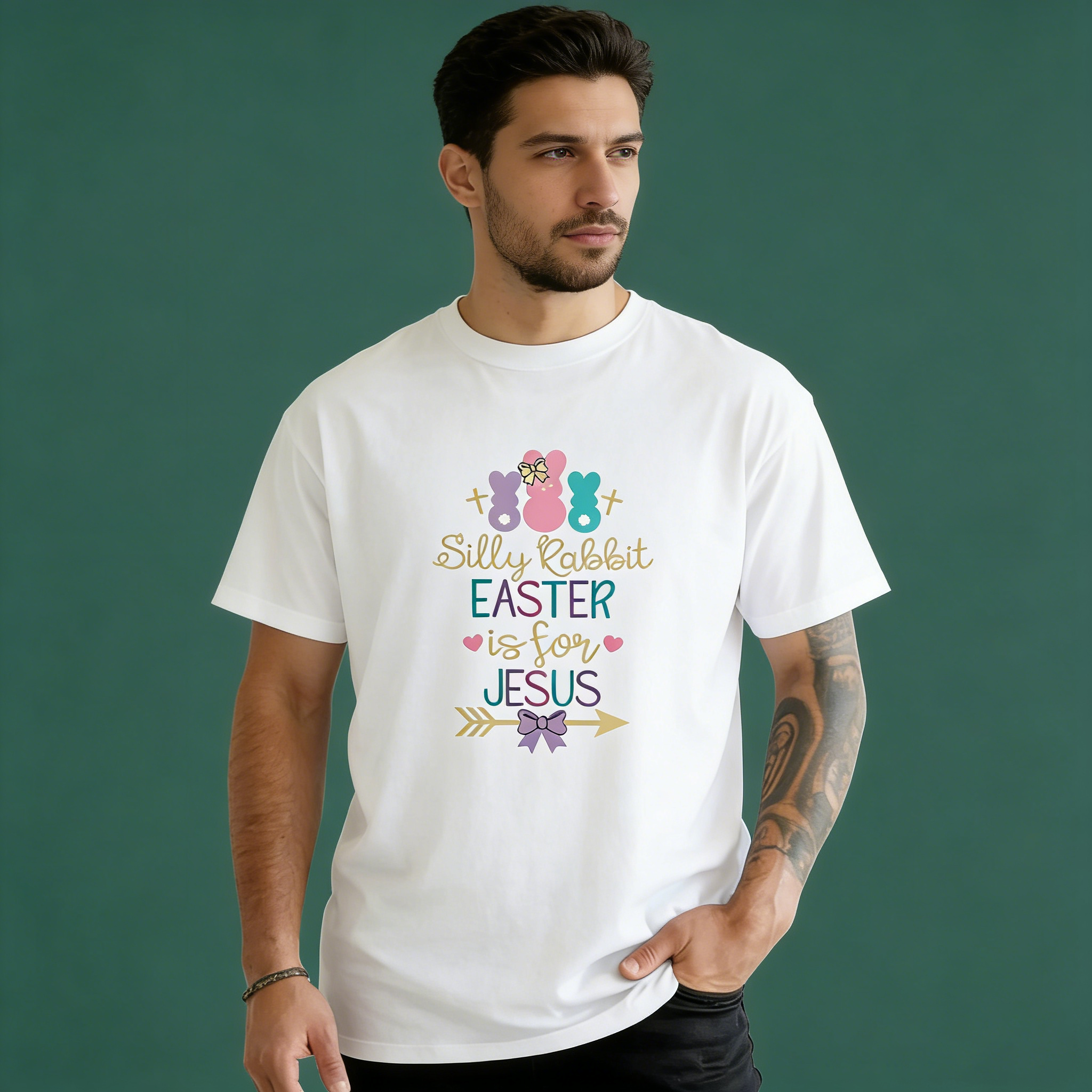 Men's Silly Rabbit Easter Is For Jesus T-Shirt