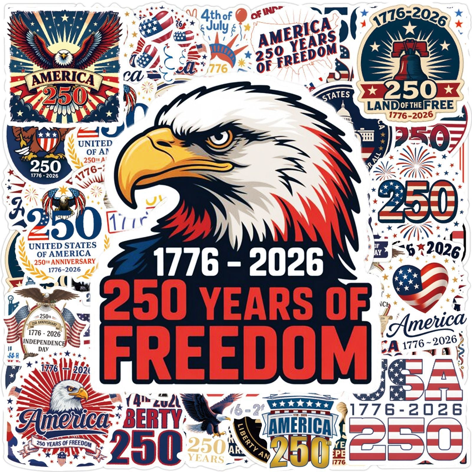 America 250th Anniversary Commemorative Sticker