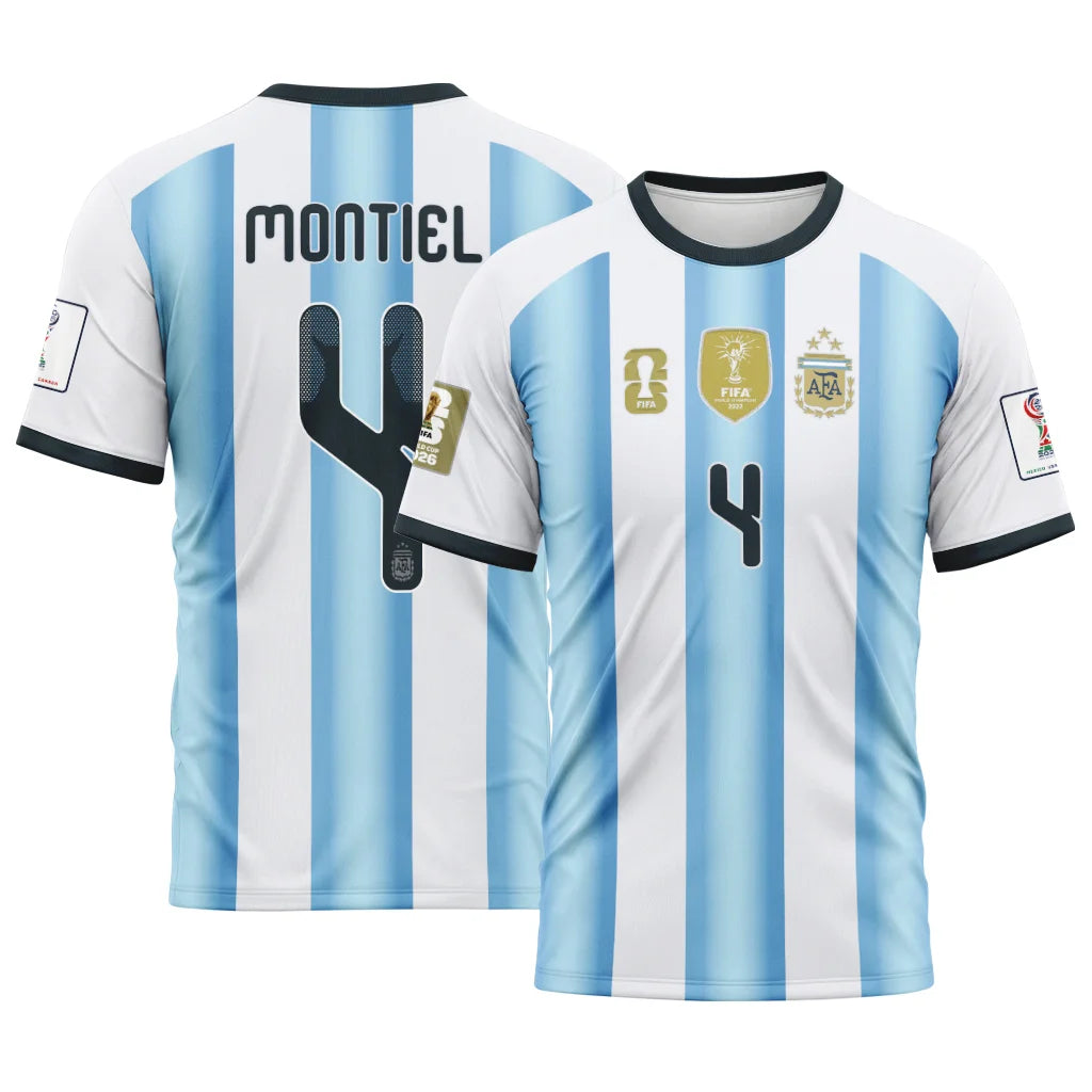 Montiel 4  AOP T-Shirt 2026 World Cup Argentina Home