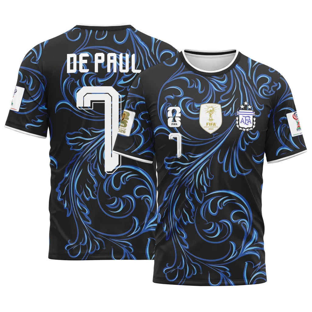 De Paul 7 2026 World Cup Argentina Away AOP T-Shirt