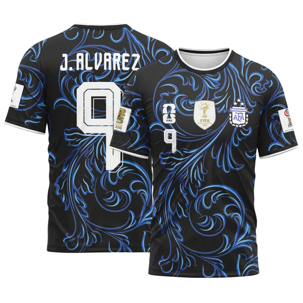 Alvarez 9 2026 World Cup Argentina Away AOP T-Shirt