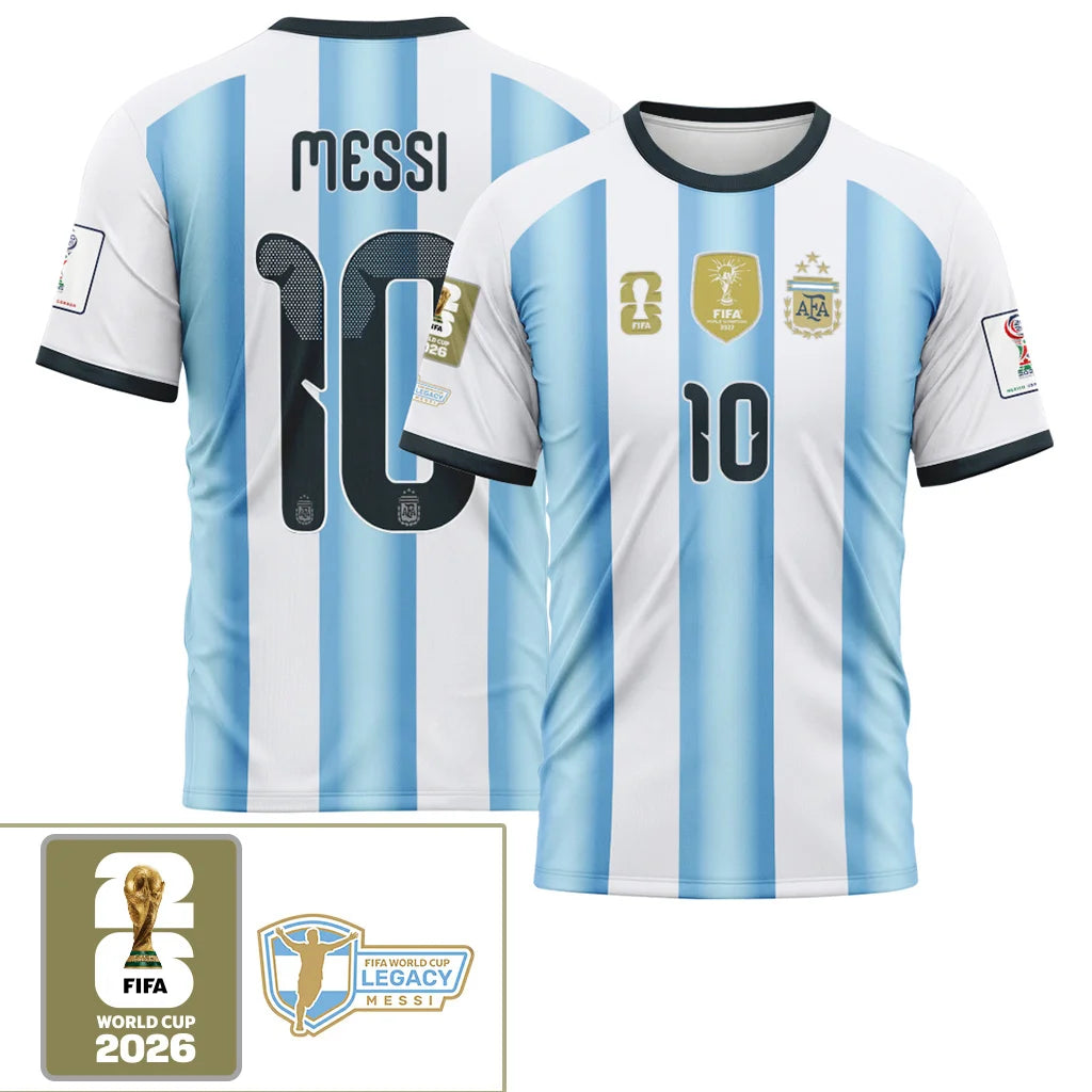 Messi 10 2026 World Cup Argentina Home AOP T-Shirt