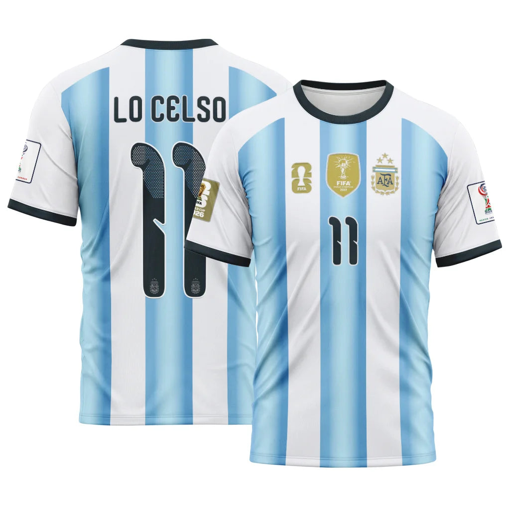 Lo Celso 11 AOP T-Shirt 2026 World Cup Argentina Home