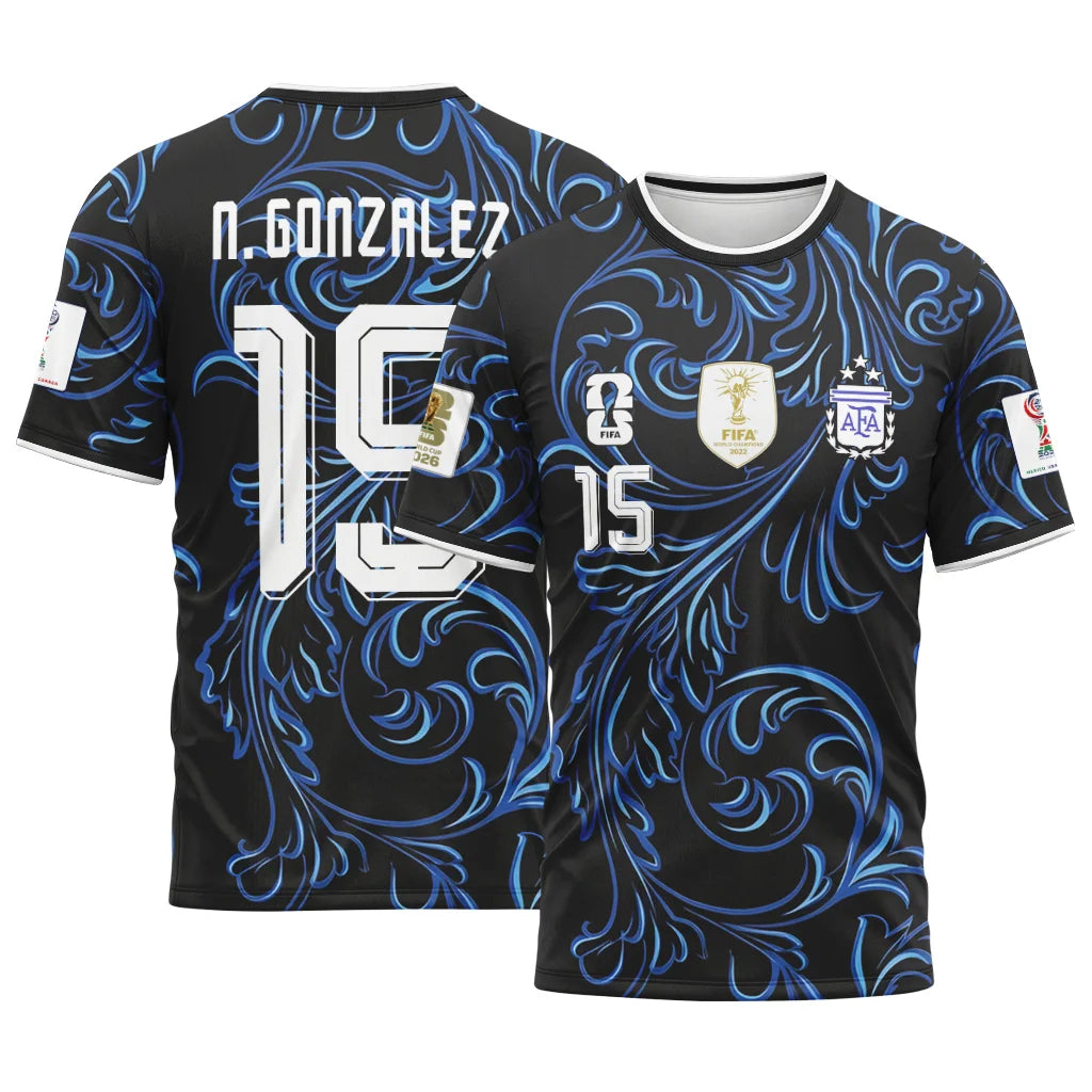 Nico González 15 2026 World Cup Argentina Away AOP T-Shirt