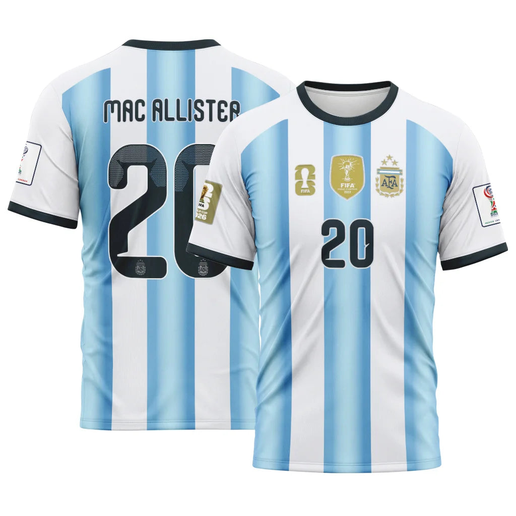 Mac Allister 20 AOP T-Shirt 2026 World Cup Argentina Home