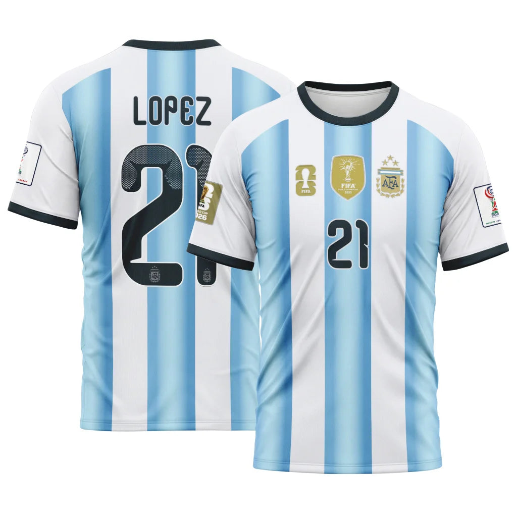 Lopez 21 AOP T-Shirt 2026 World Cup Argentina Home