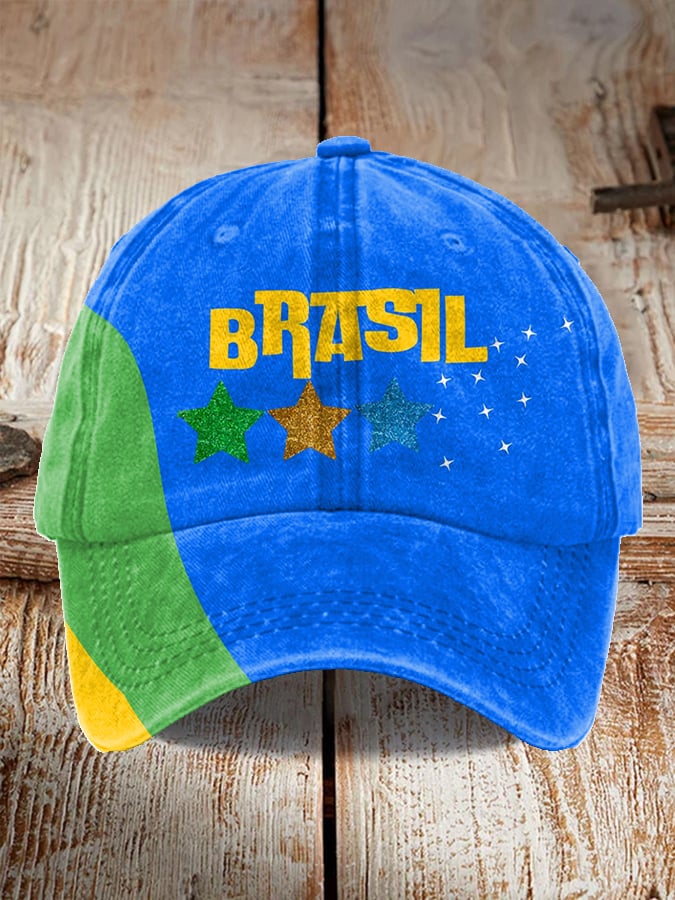 Brazil Flag Color-Print Hat