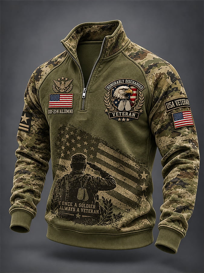 🎖️Men's Casual Printed Zip-Up Sweatshirt