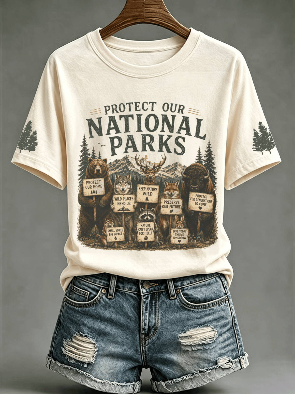 Women's Protect Our National Parks Print Short-Sleeve Top